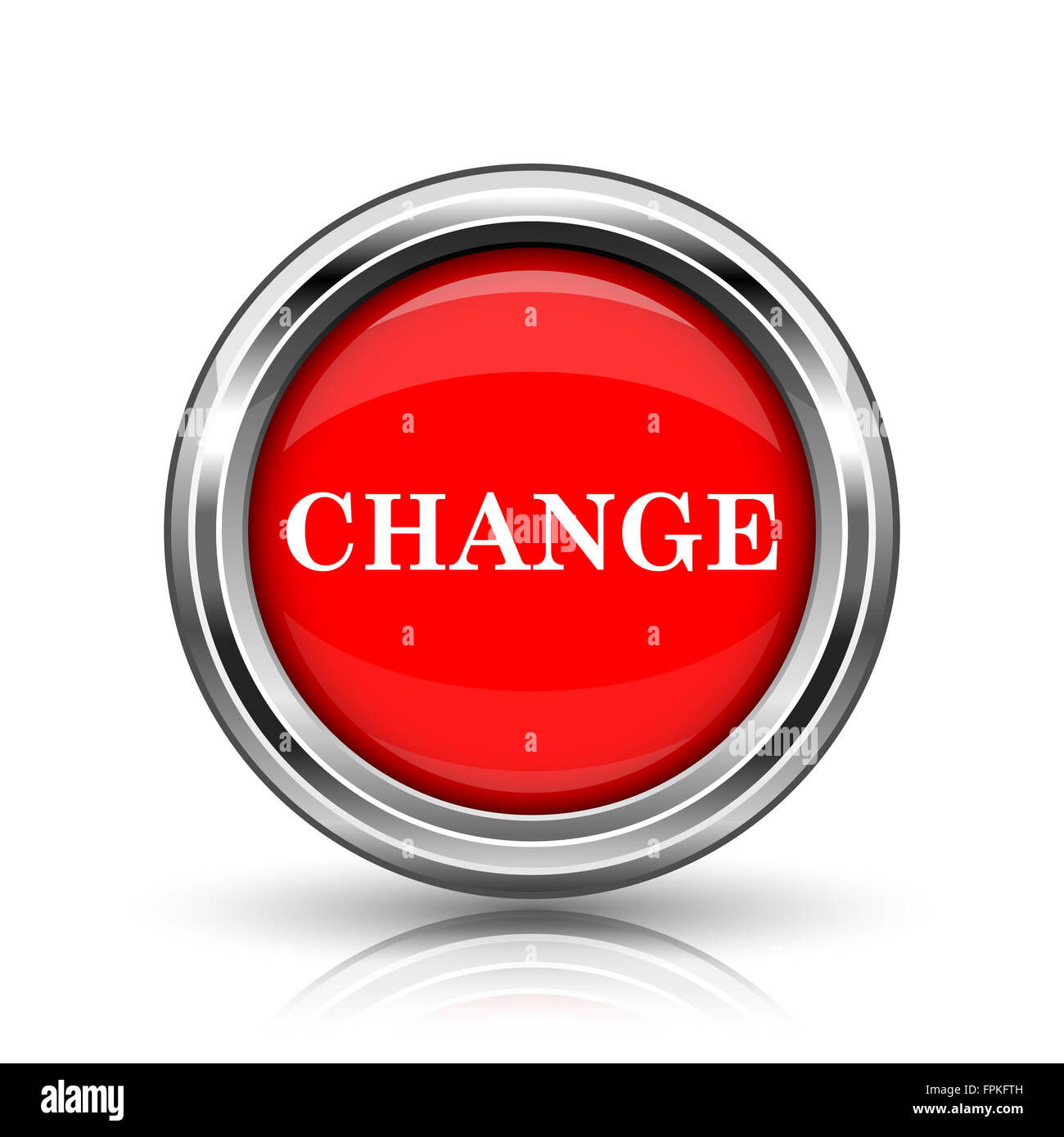 Change icon. Shiny glossy internet button on white background Stock ...