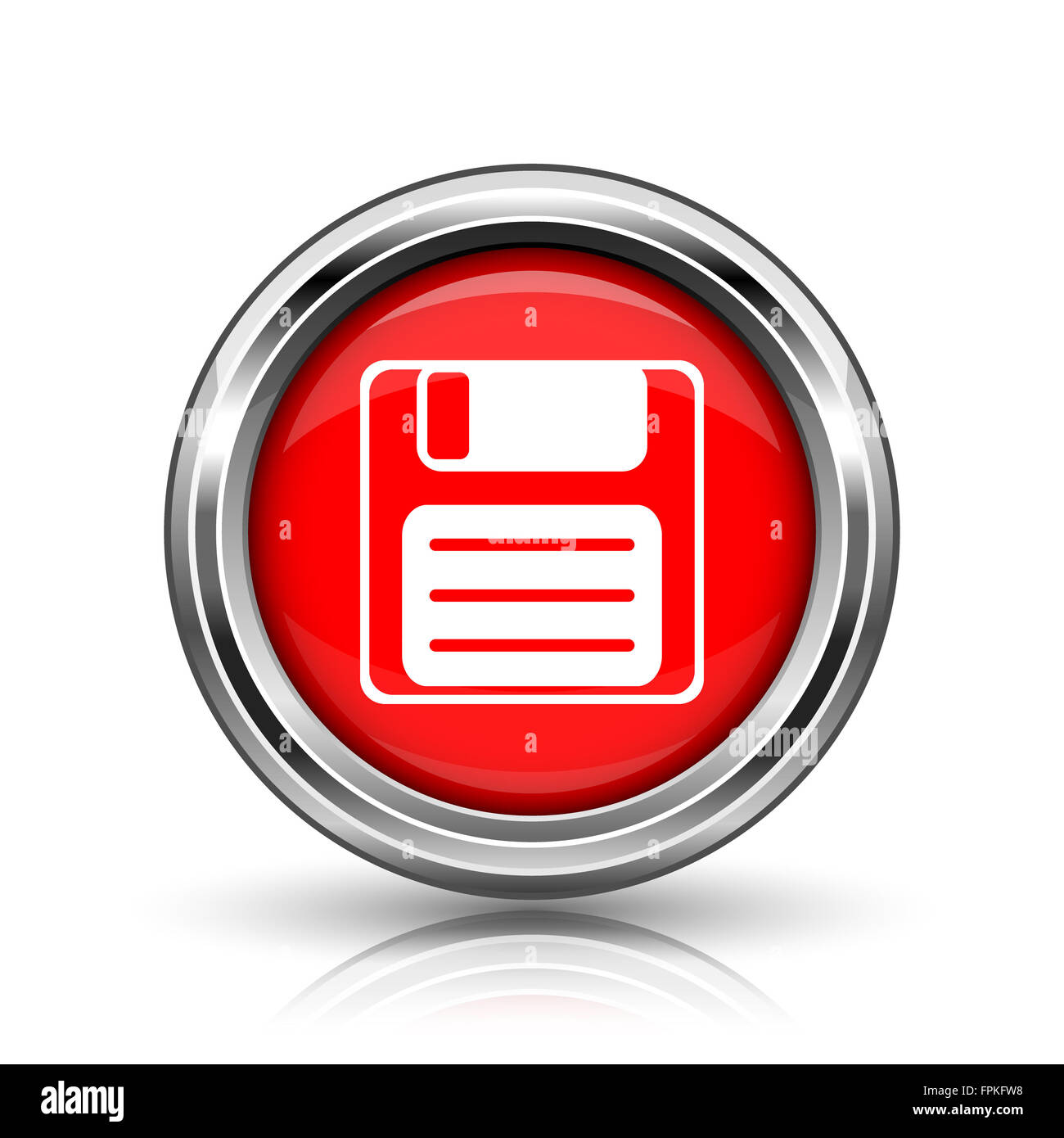 Save icon. Shiny glossy internet button on white background Stock Photo ...
