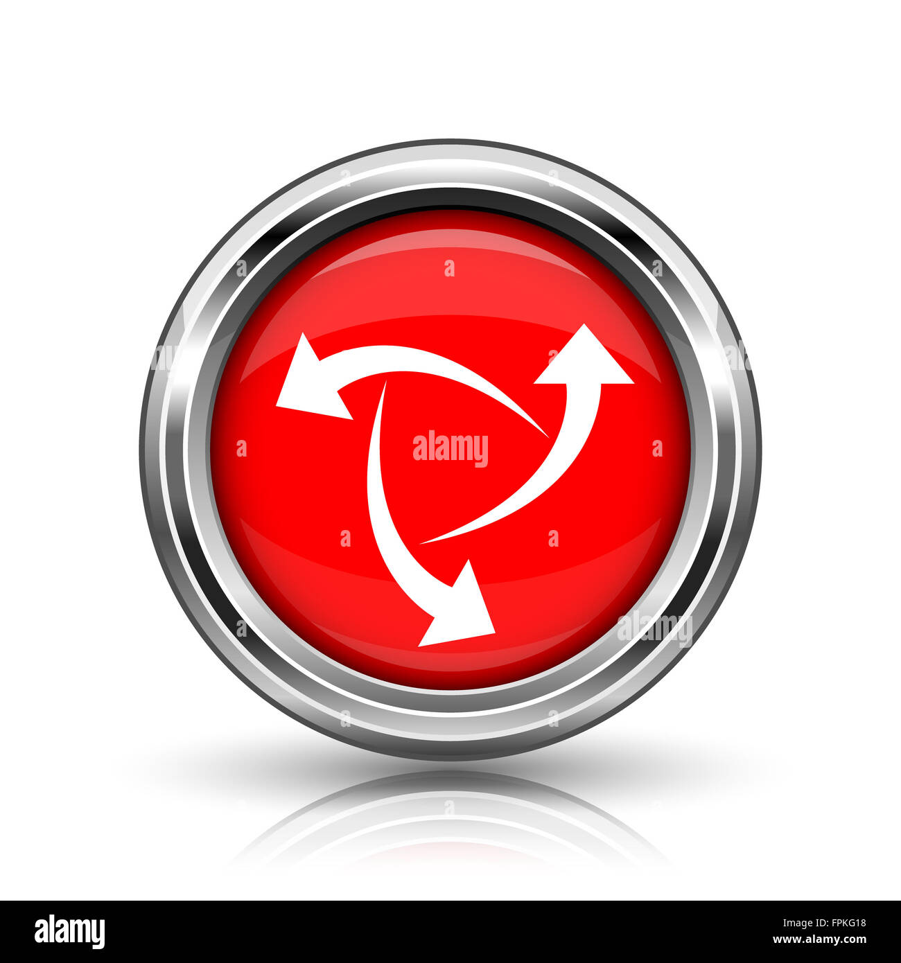 Change icon. Shiny glossy internet button on white background Stock ...