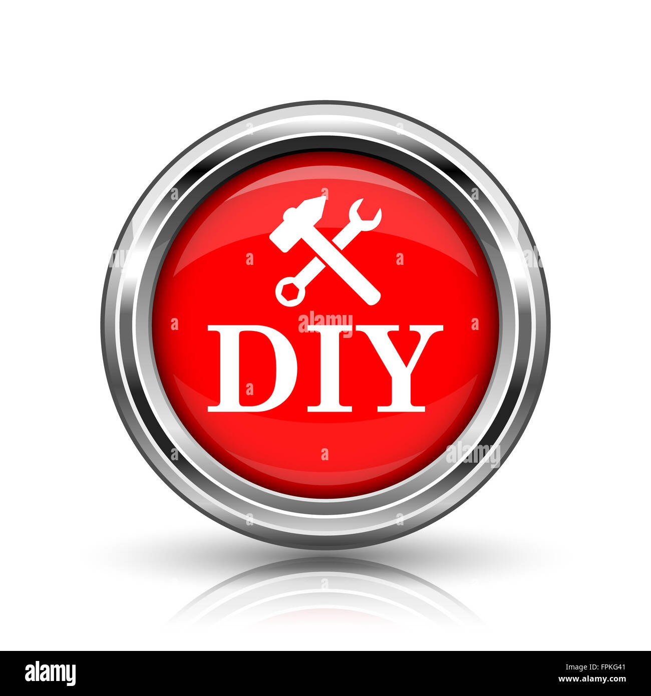 DIY icon. Shiny glossy internet button on white background Stock Photo ...
