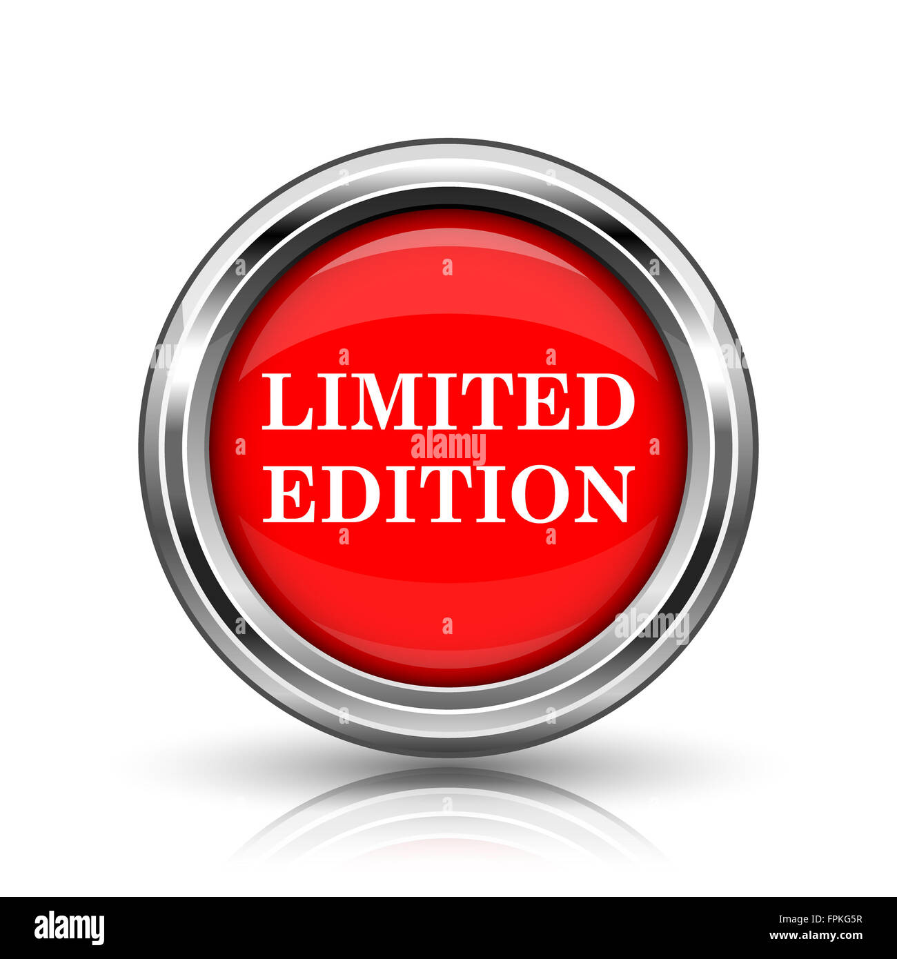 Limited edition icon. Shiny glossy internet button on white background ...