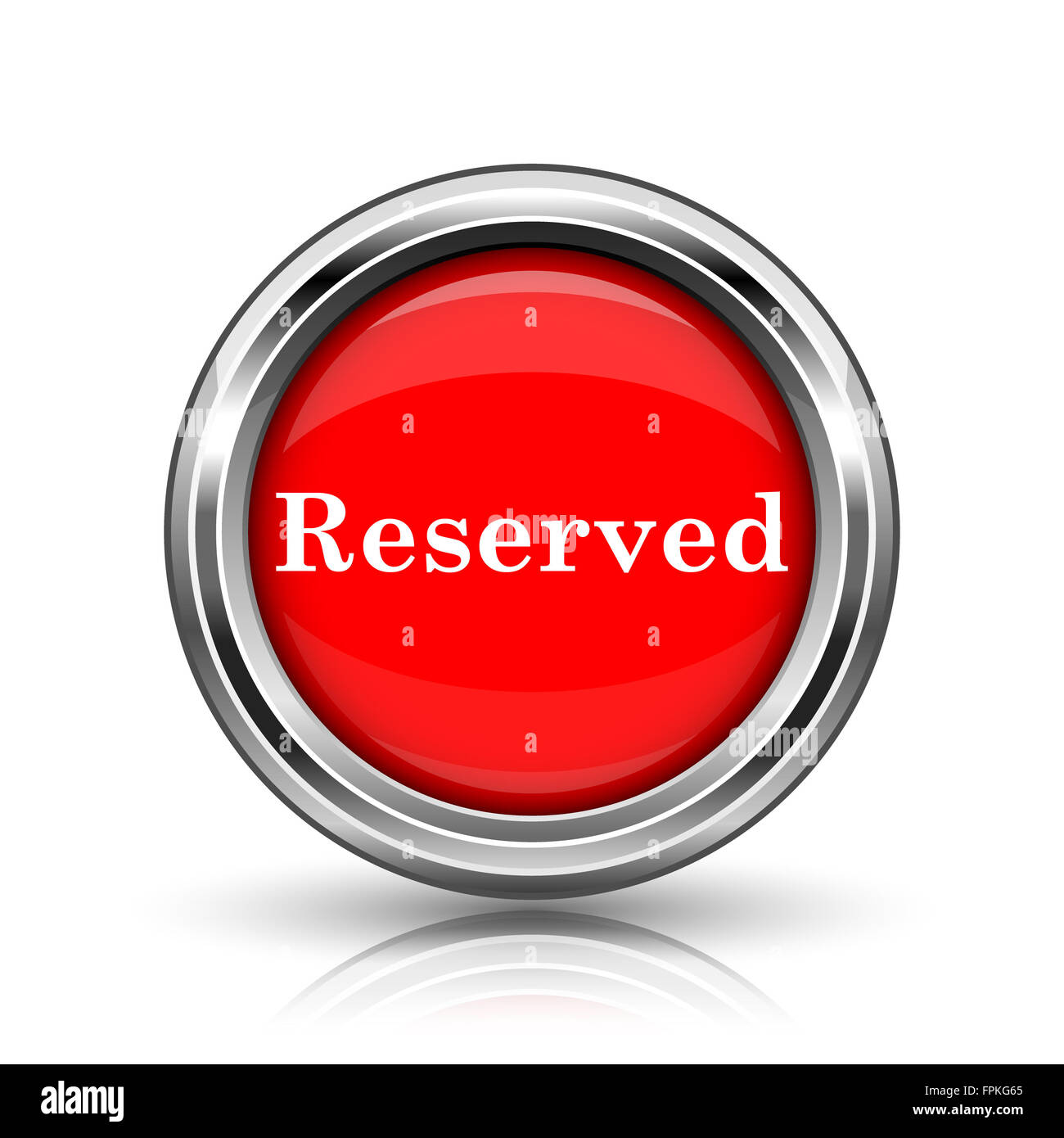 Reserved icon. Shiny glossy internet button on white background Stock ...