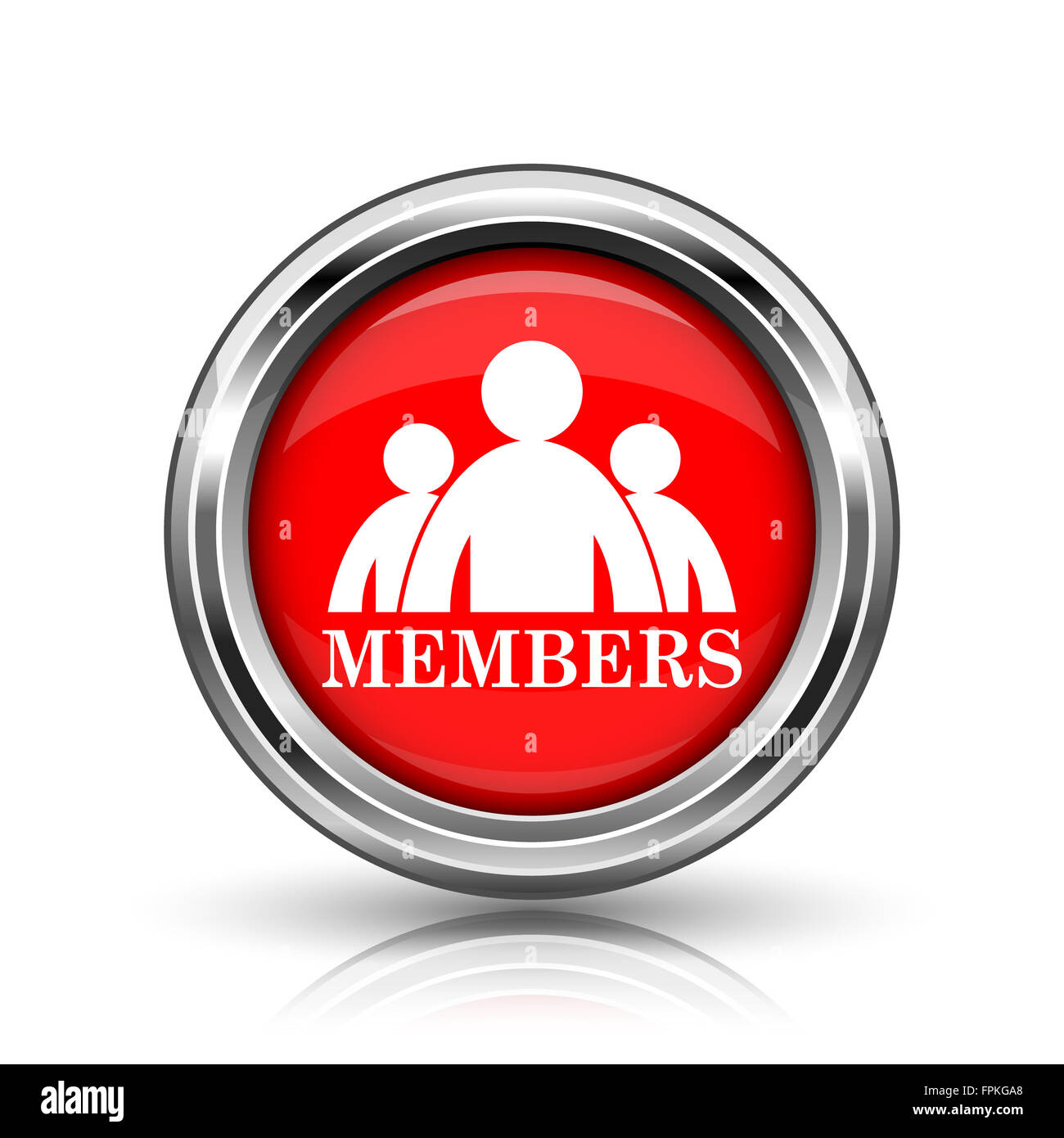 Members icon. Shiny glossy internet button on white background Stock ...