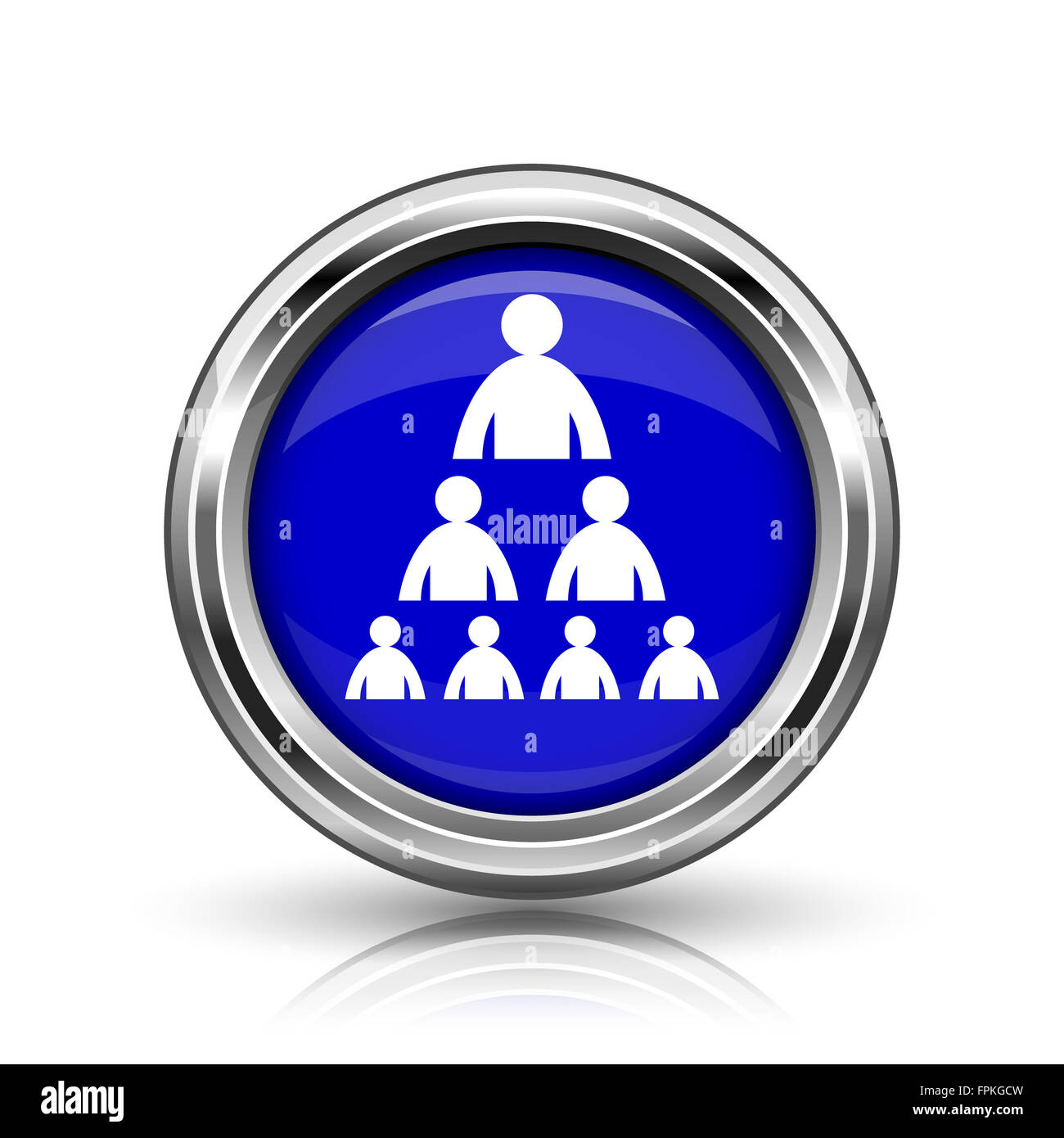 Organizational chart with people icon. Shiny glossy internet button on ...