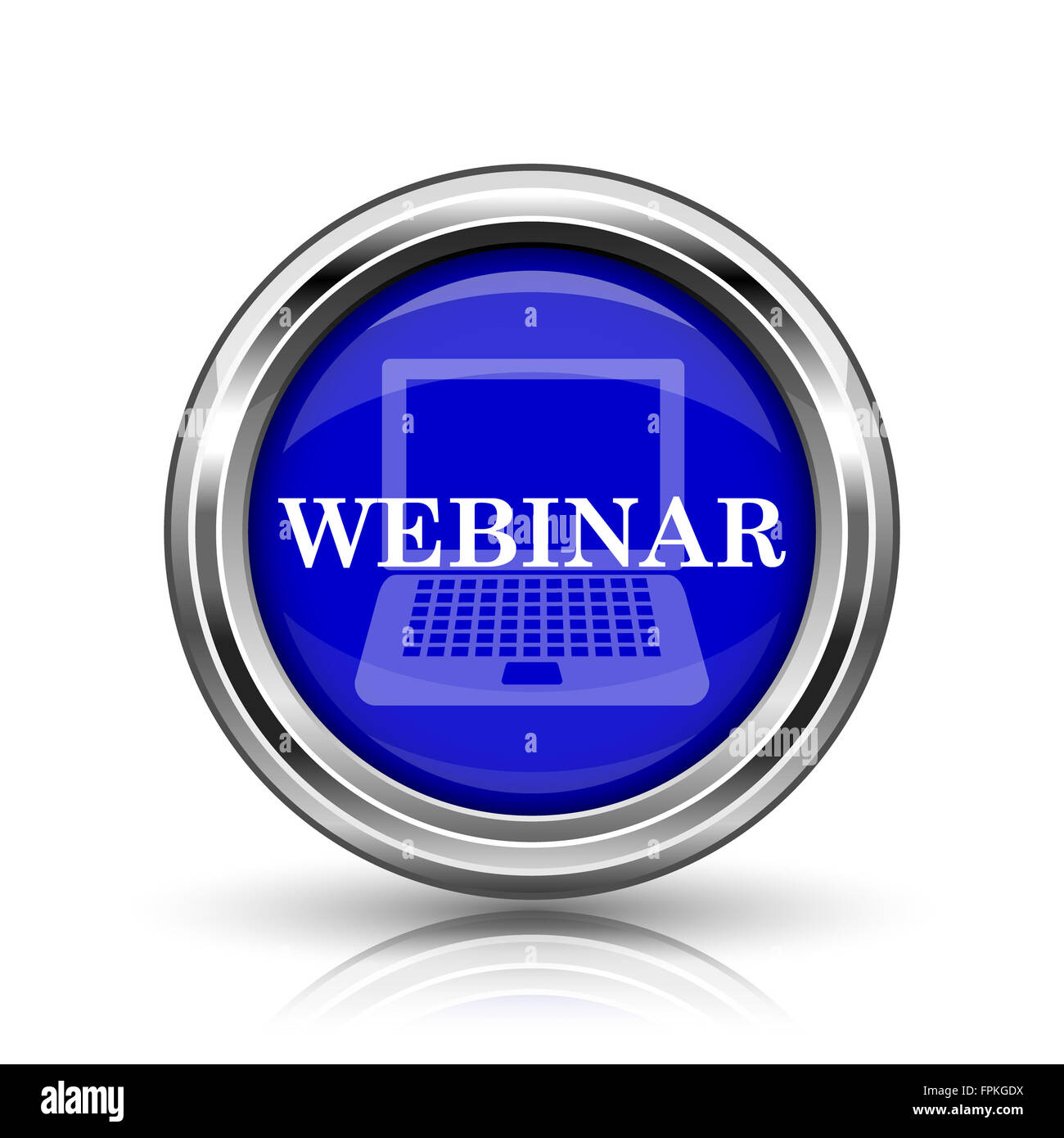 Webinar icon. Shiny glossy internet button on white background Stock ...