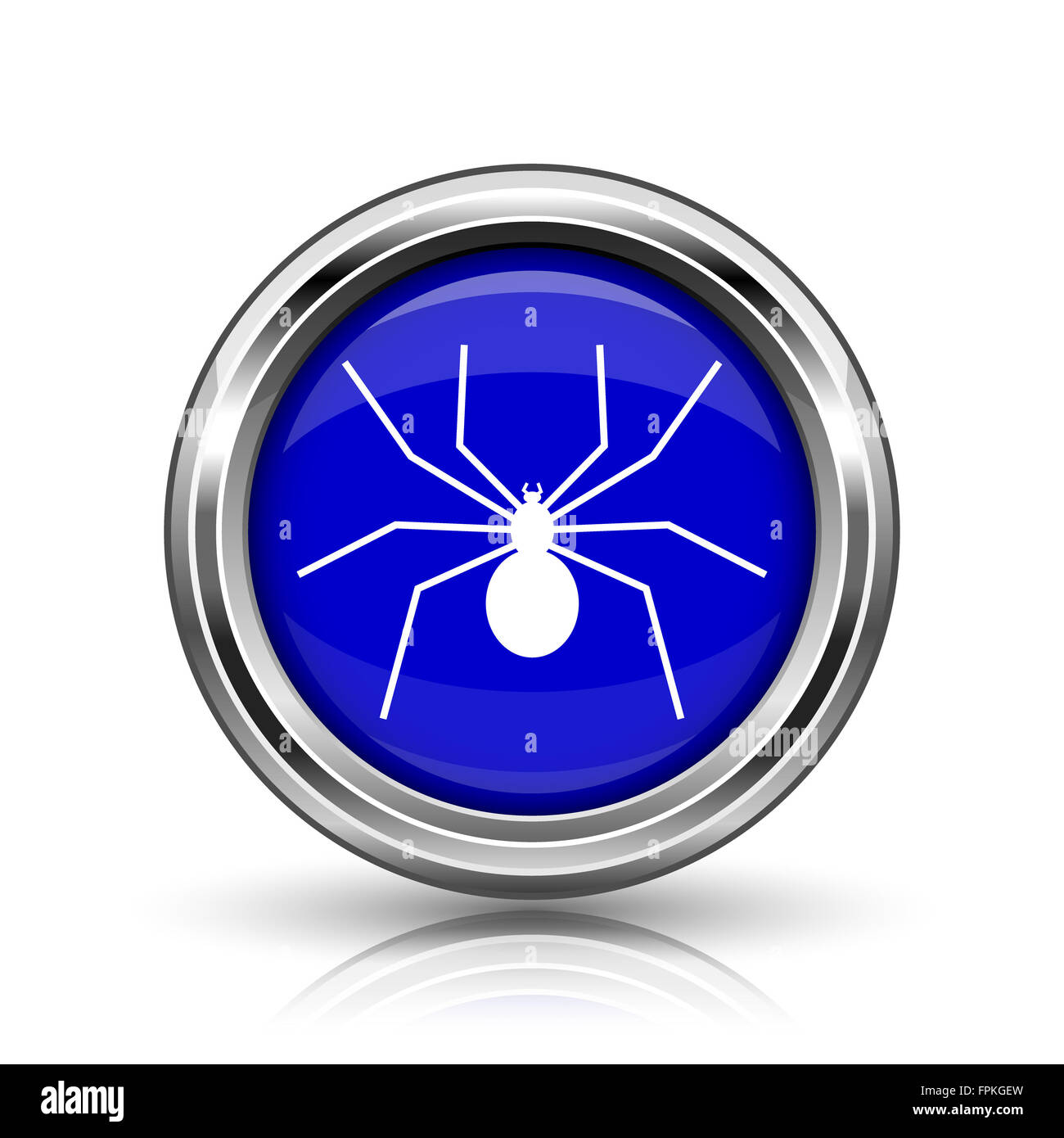 Spider icon. Shiny glossy internet button on white background Stock ...