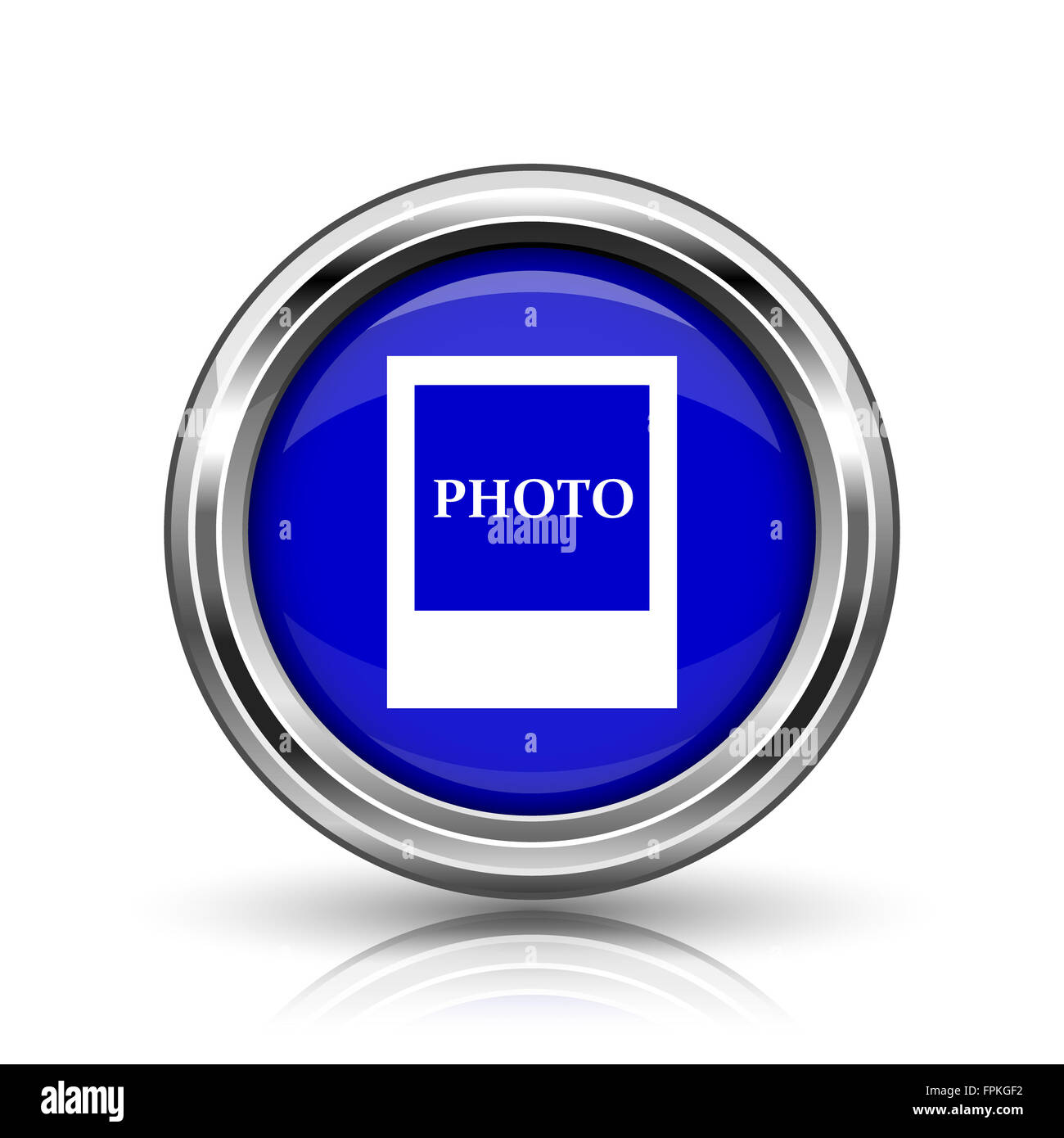 Photo icon. Shiny glossy internet button on white background Stock ...