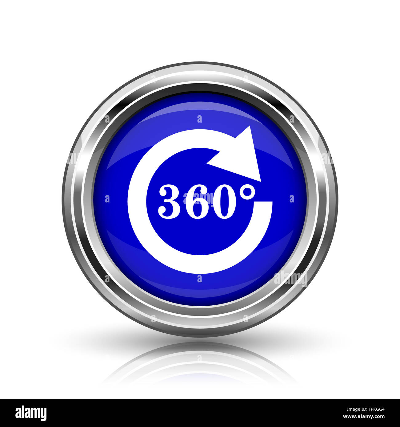 Reload 360 icon. Shiny glossy internet button on white background Stock ...