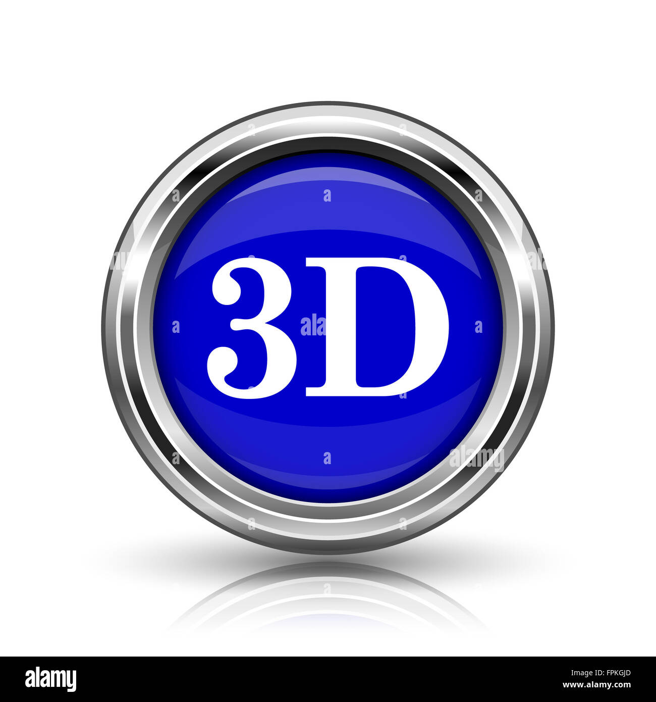 3D icon. Shiny glossy internet button on white background Stock Photo ...