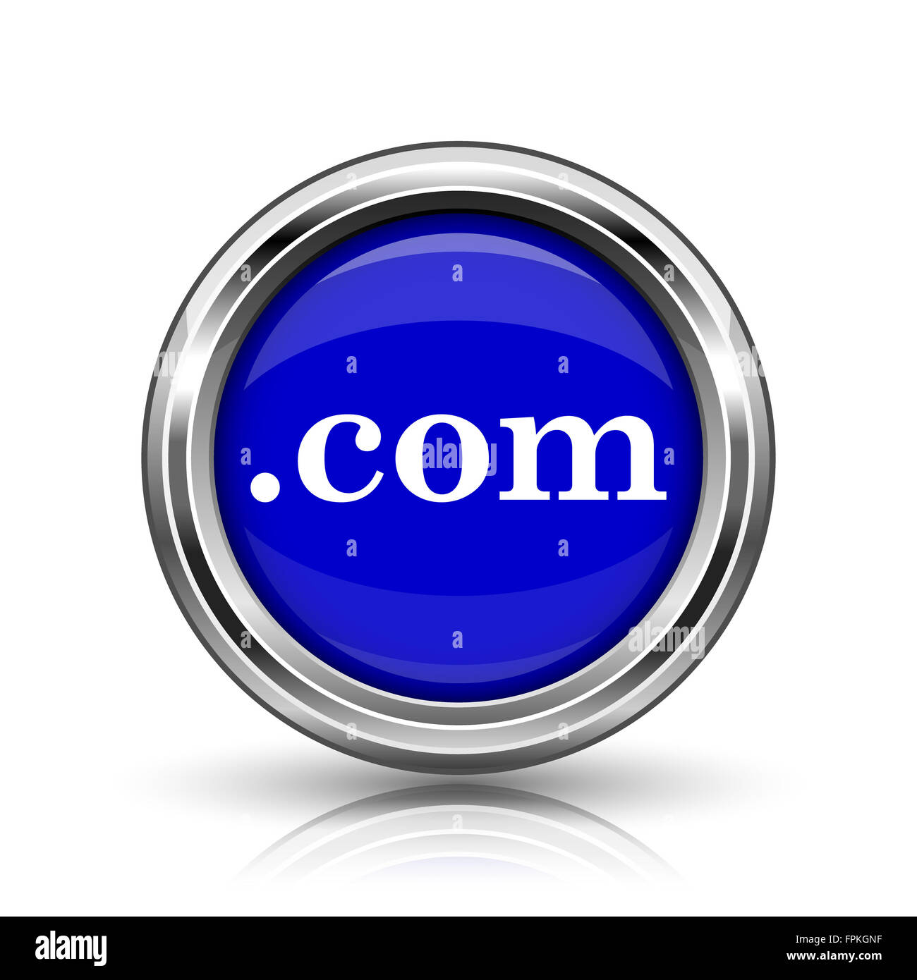 .com icon. Shiny glossy internet button on white background Stock Photo ...