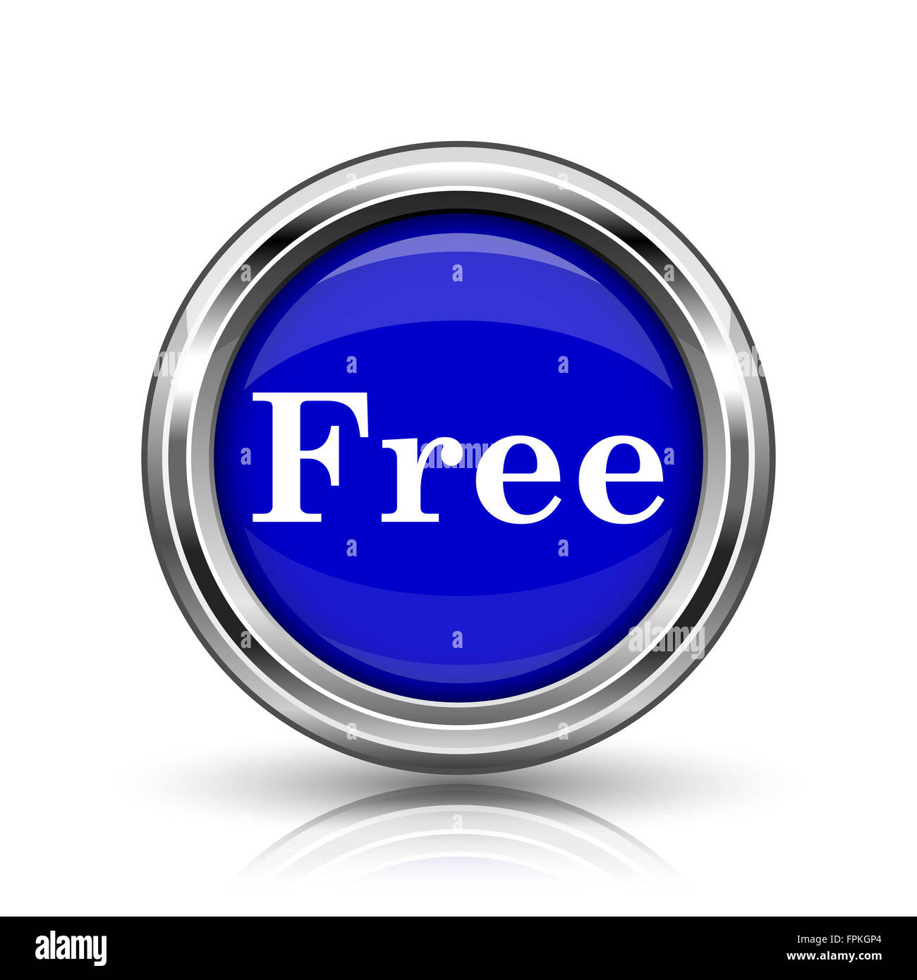 Free icon. Shiny glossy internet button on white background Stock Photo ...