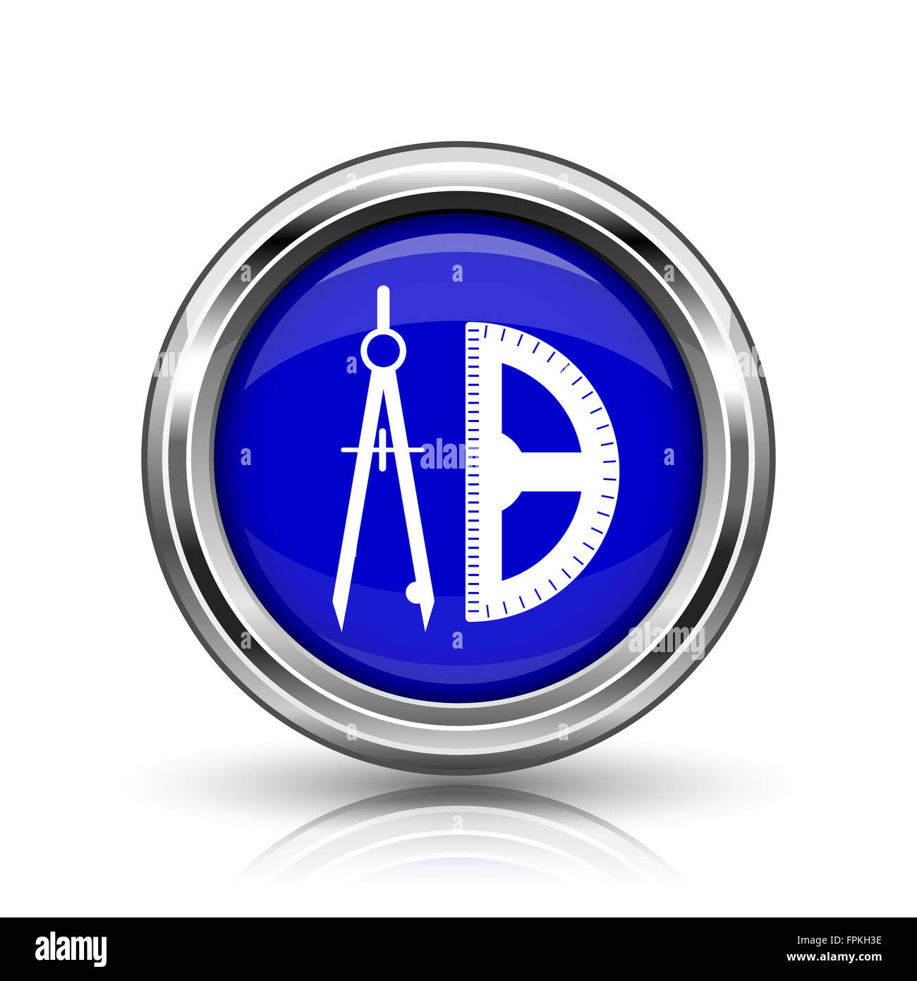 E-learning icon. Shiny glossy internet button on white background Stock ...