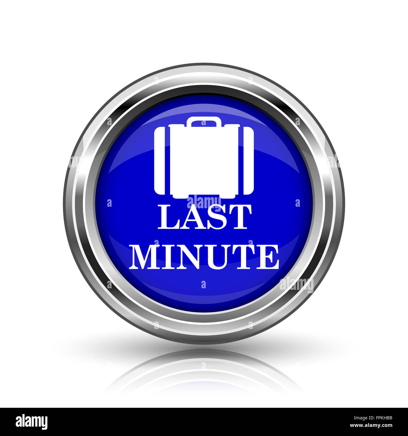 Last minute icon. Shiny glossy internet button on white background ...