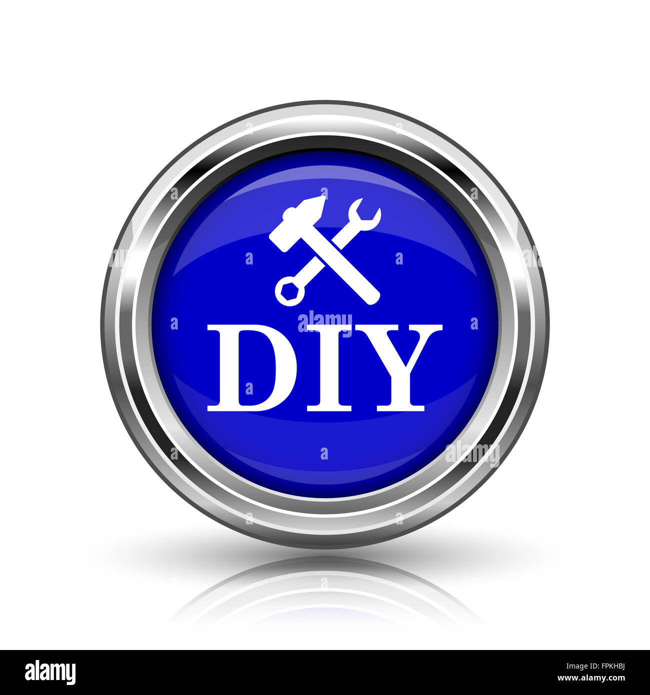 DIY icon. Shiny glossy internet button on white background Stock Photo ...