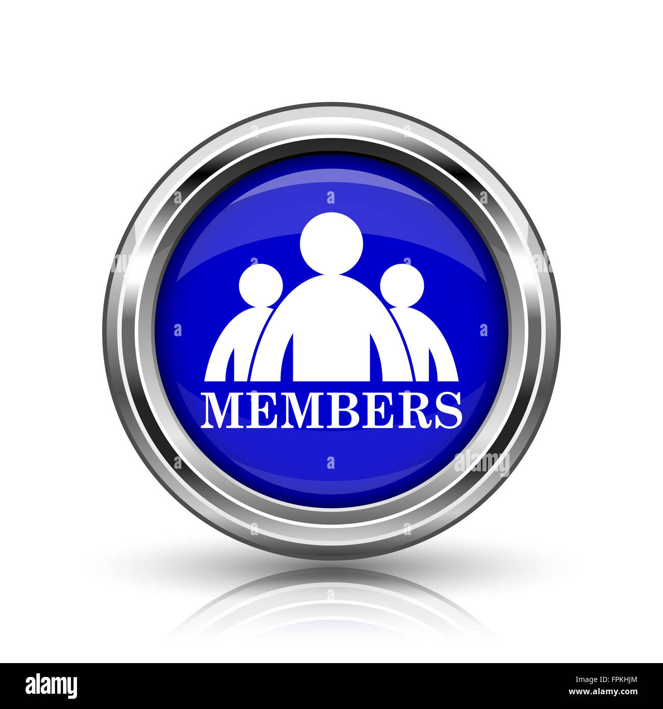 Members icon. Shiny glossy internet button on white background Stock ...