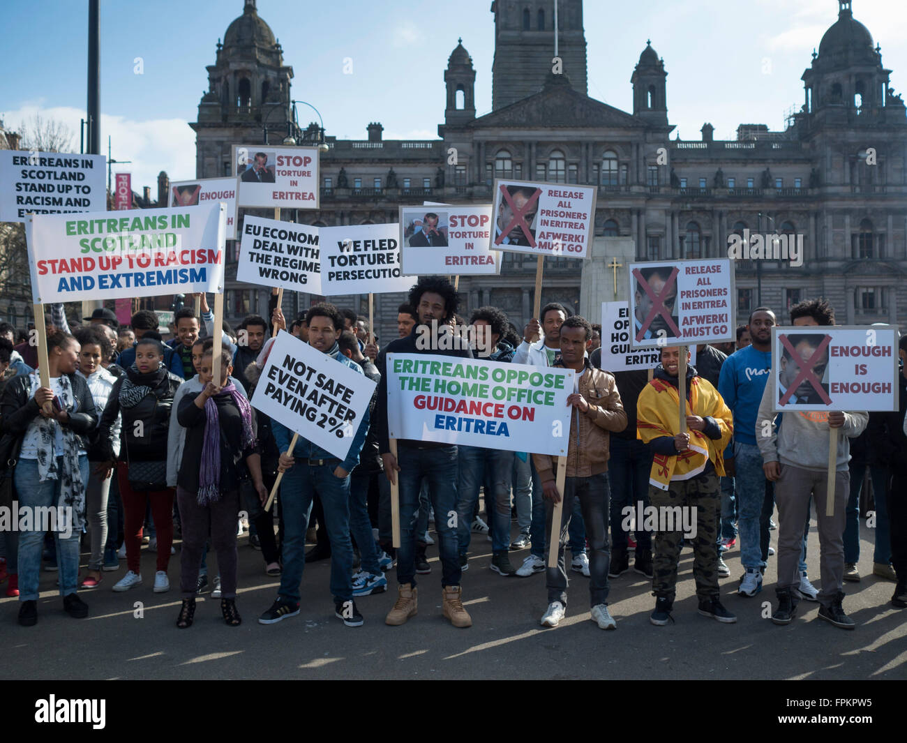 Glasgow, UK. 19th Mar, 2016. Thousands of people gather in Glasgow’s ...