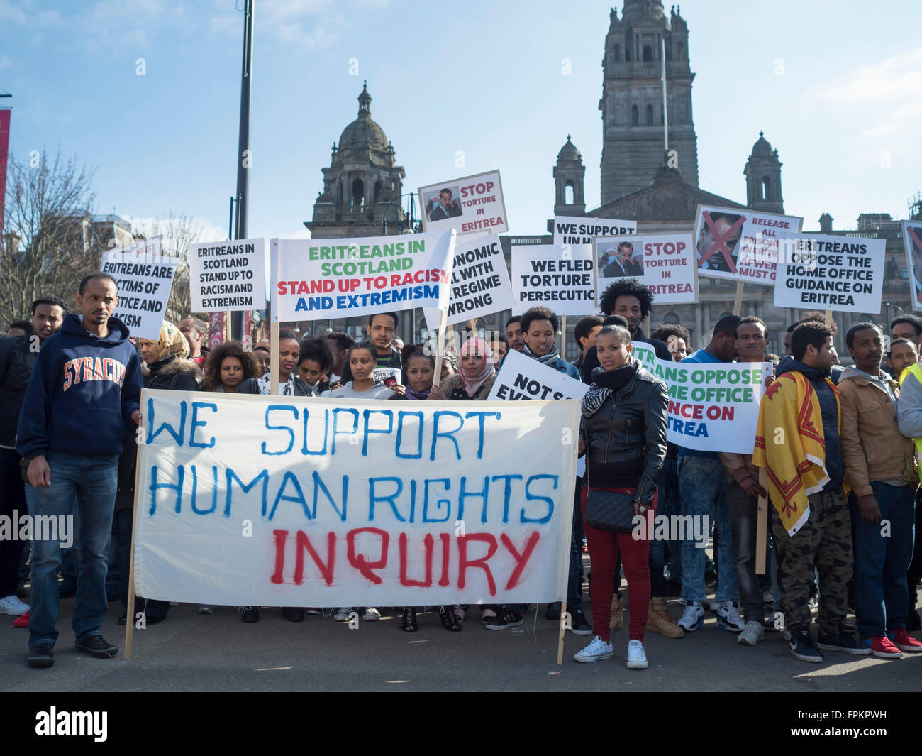 Glasgow, UK. 19th Mar, 2016. Thousands of people gather in Glasgow’s ...