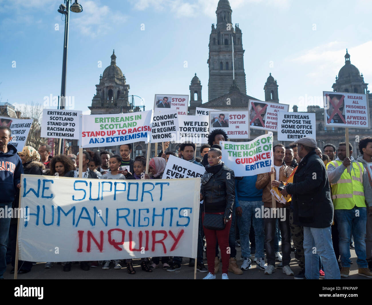 Glasgow, UK. 19th Mar, 2016. Thousands of people gather in Glasgow’s ...