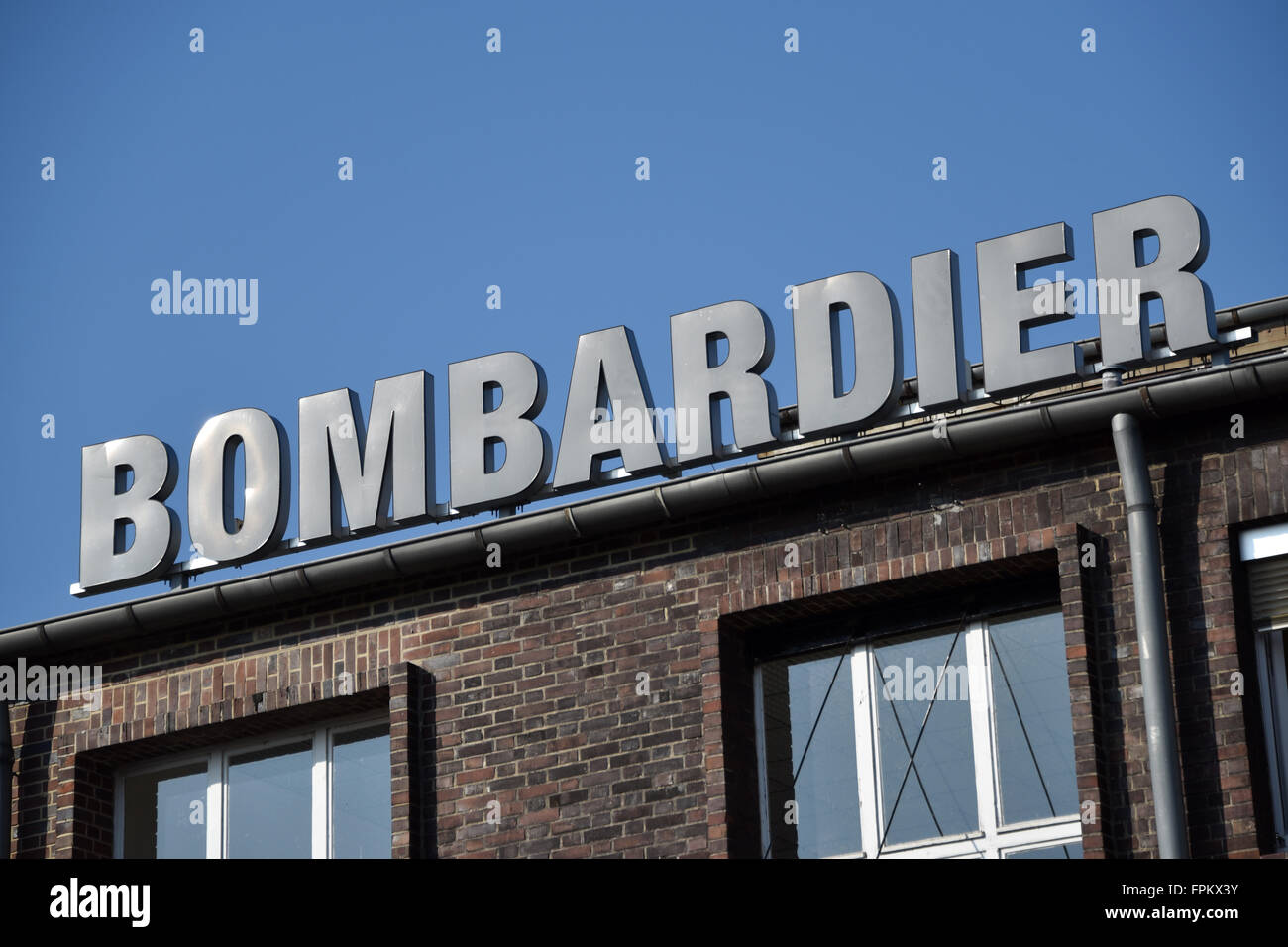Kassel, Germany. 17th Mar, 2016. Letters form the word 'Bombardier' on