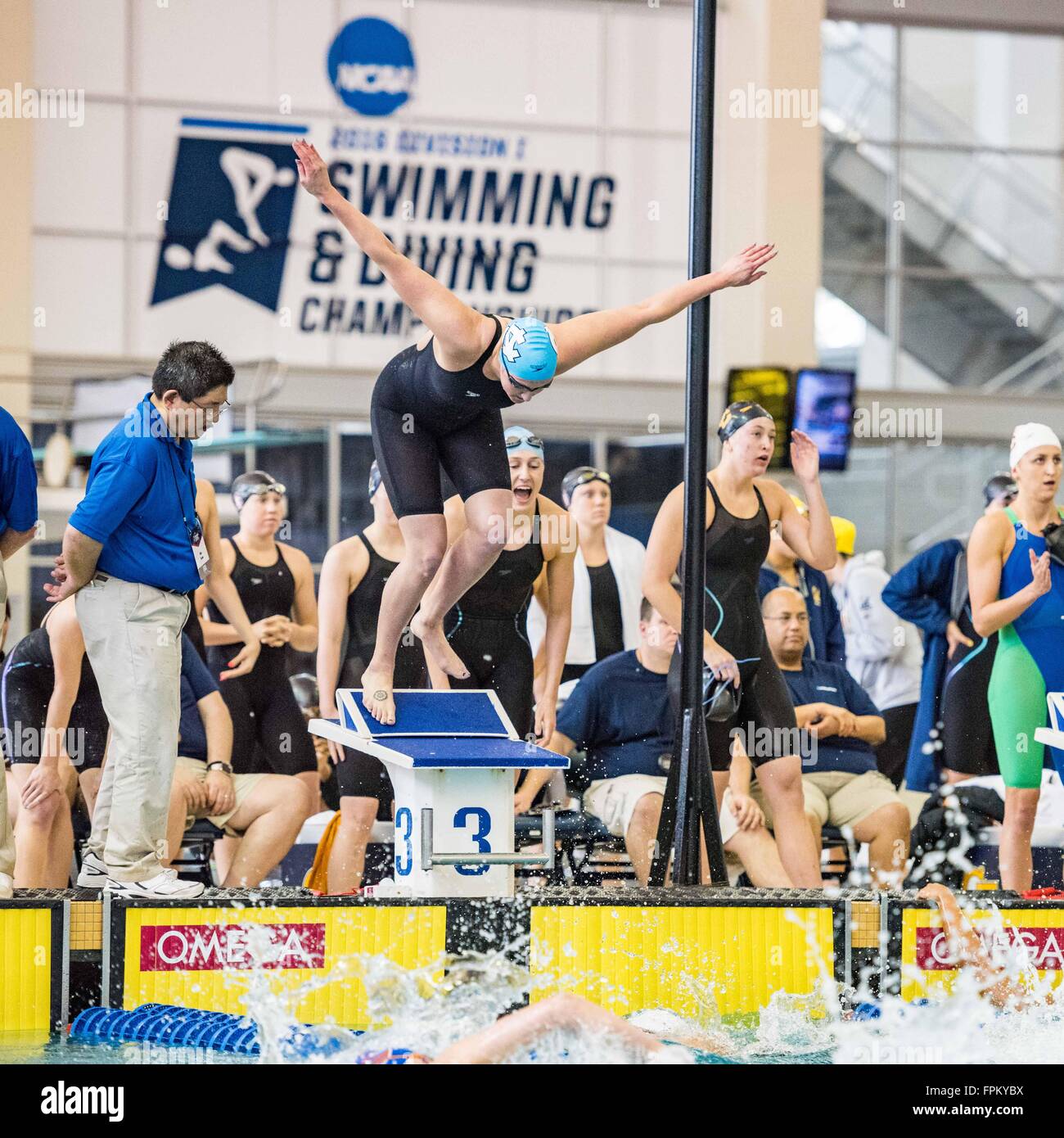 The UNC relay team during the NCAA Women's Swimming and Diving Championship on Saturday Mar. 19