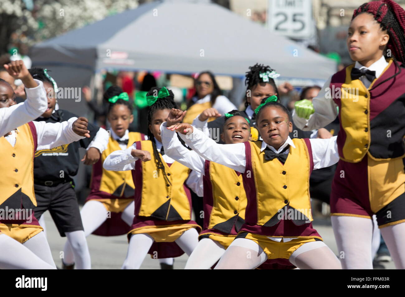 Kansas City, Missouri, USA. 17th Mar, 2016. Marching Cobras marching