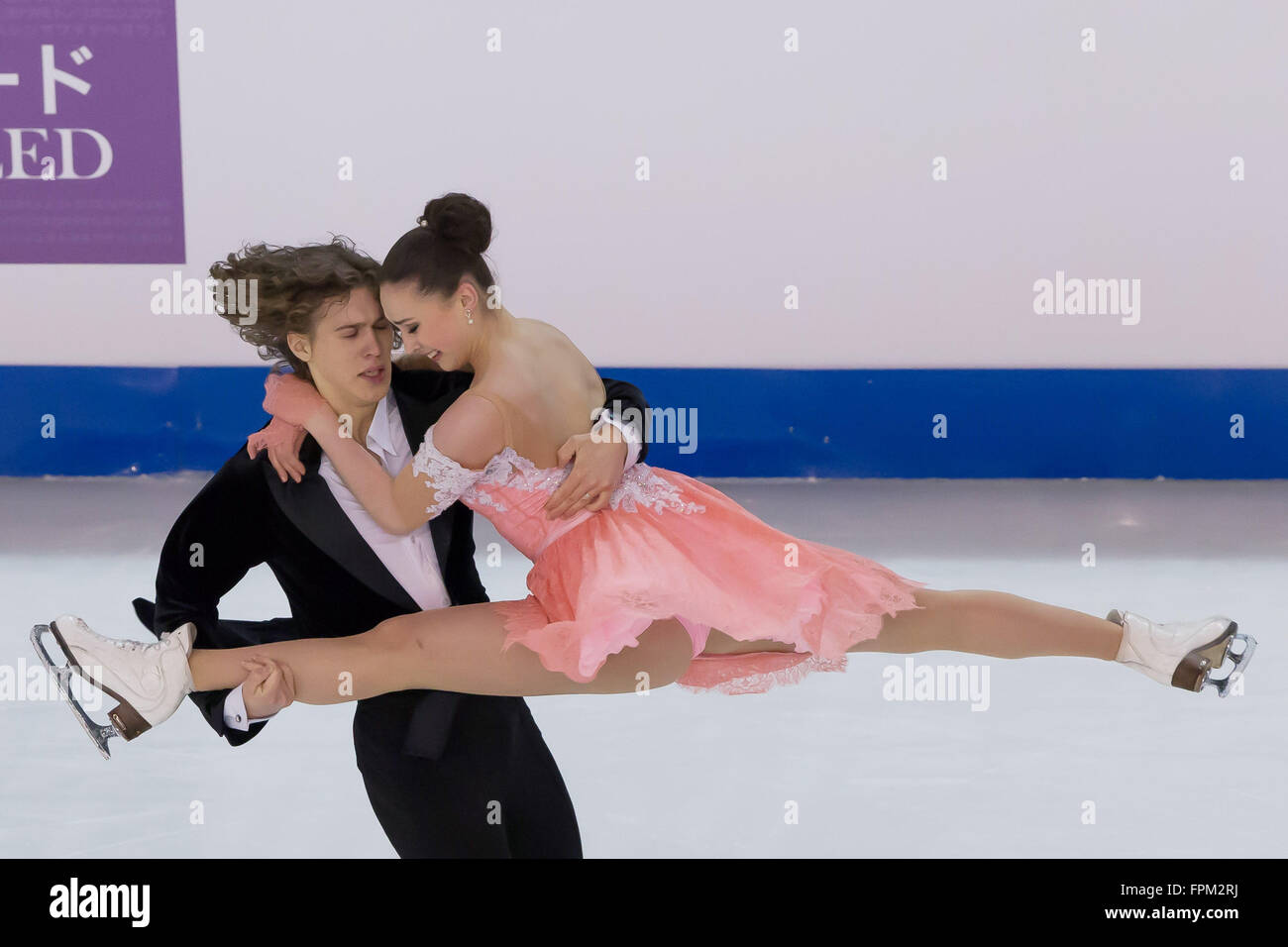 Debrecen, Hungary. 19th Mar, 2016. Bronze medalists Alla Loboda (R) and