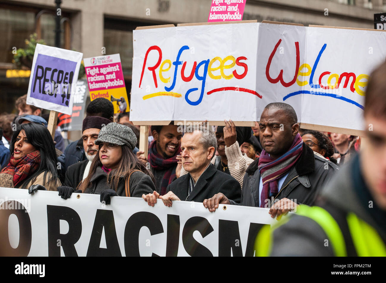London, UK. 19th March, 2016. Comedian and broadcaster Jeremy Hardy on the Stand Up To Racism march on UN Anti-Racism Day. Credit:  Mark Kerrison/Alamy Live News Stock Photo