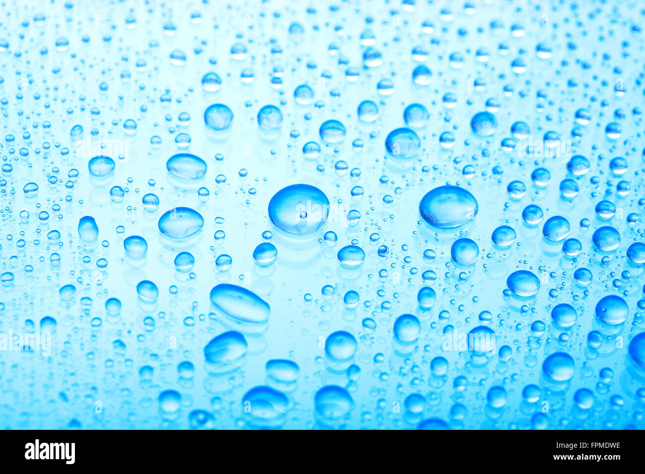 Nice abstract blue background with lot of water drops on glass Stock ...