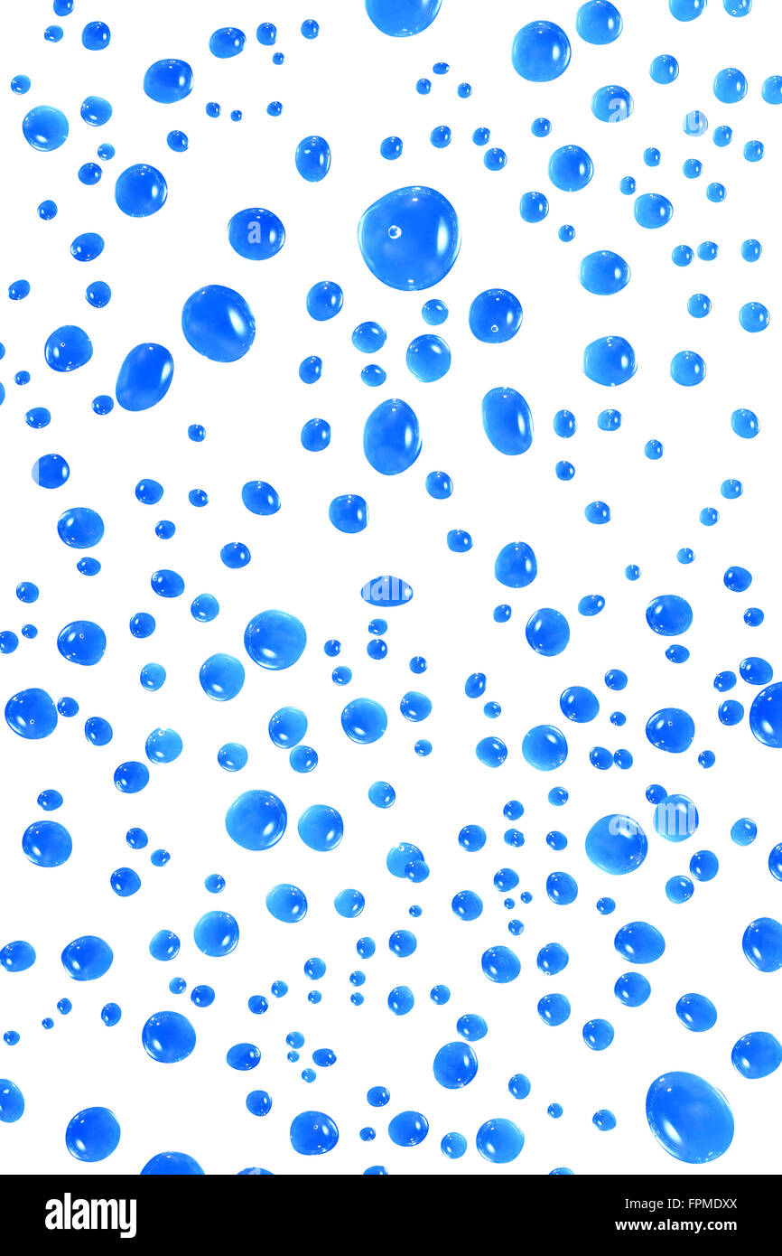 Splashes on white. Abstract blue water drops background Stock Photo - Alamy