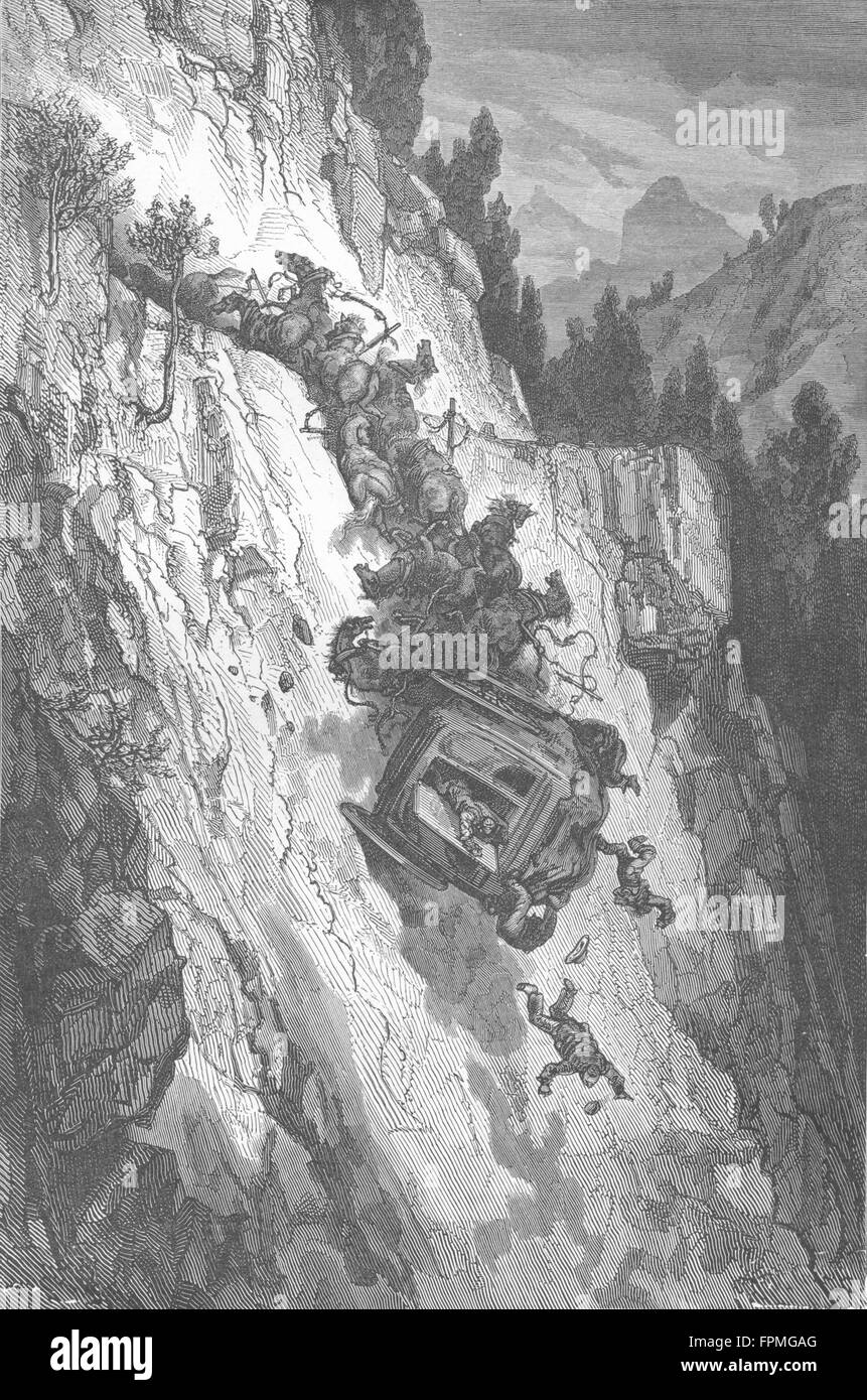 SPAIN: Andalusia: An Accident, antique print 1880 Stock Photo