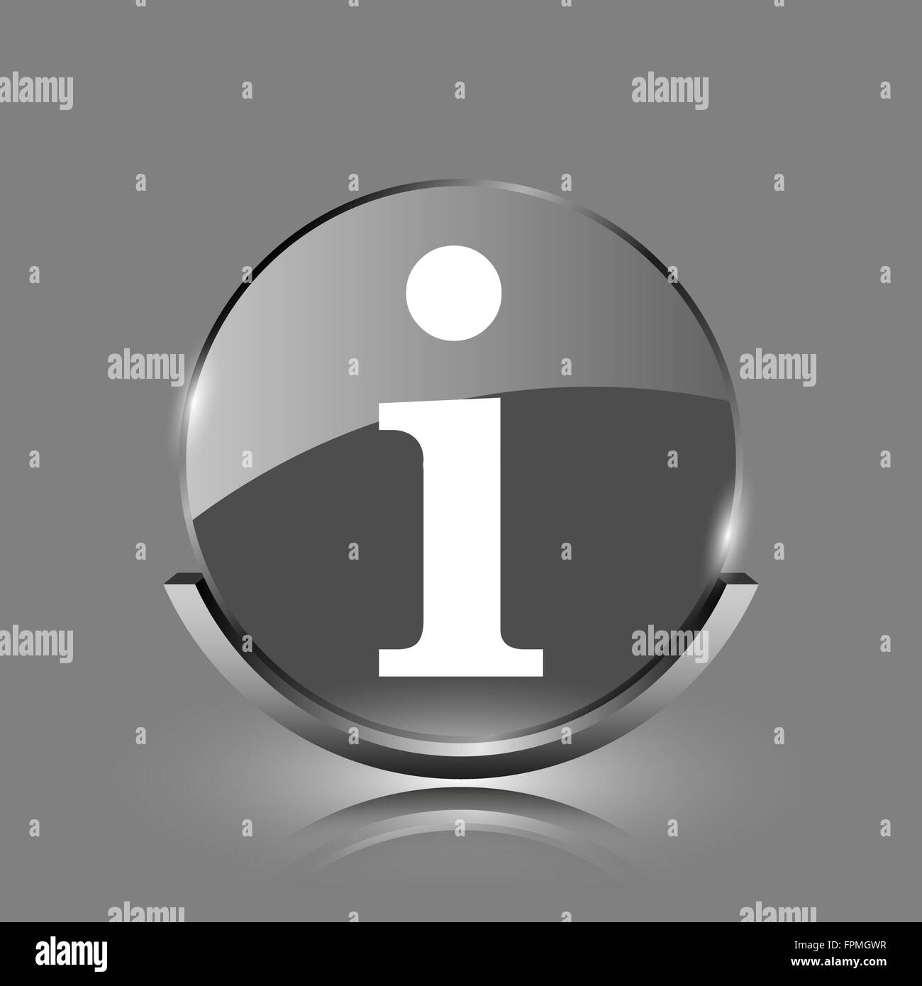 Info icon. Shiny glossy internet button on grey background Stock Photo ...