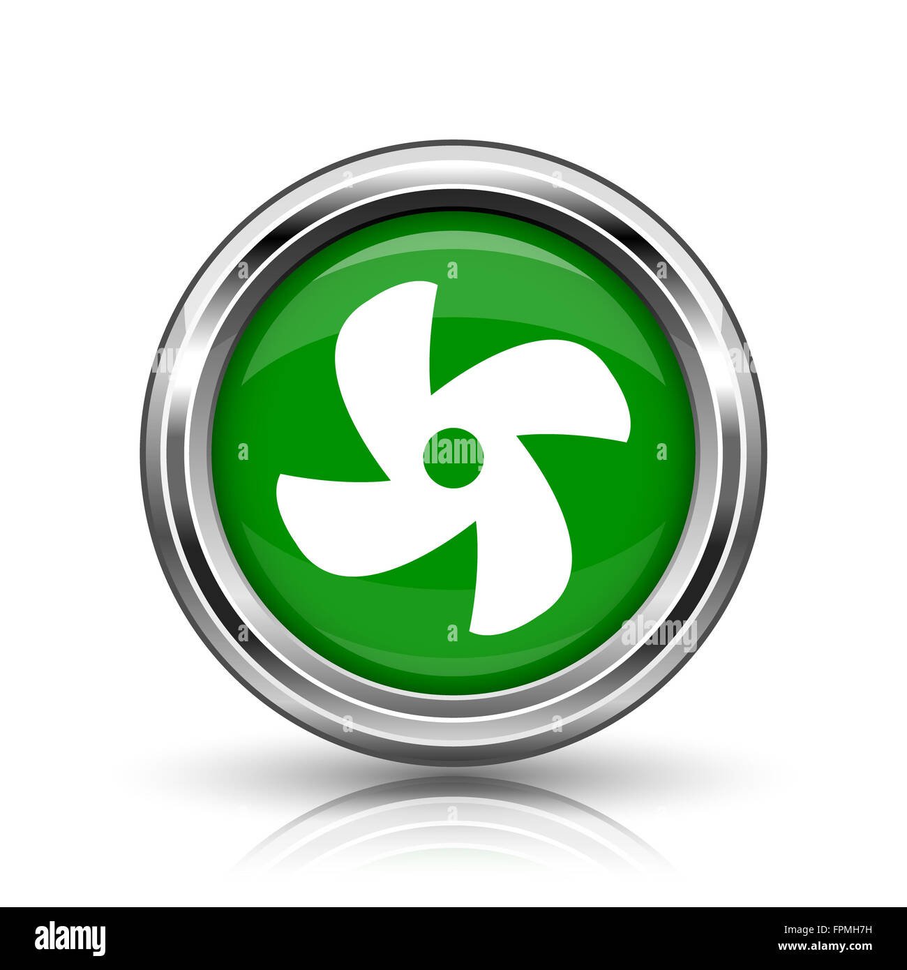 Fan icon. Metallic internet button on white background Stock Photo - Alamy