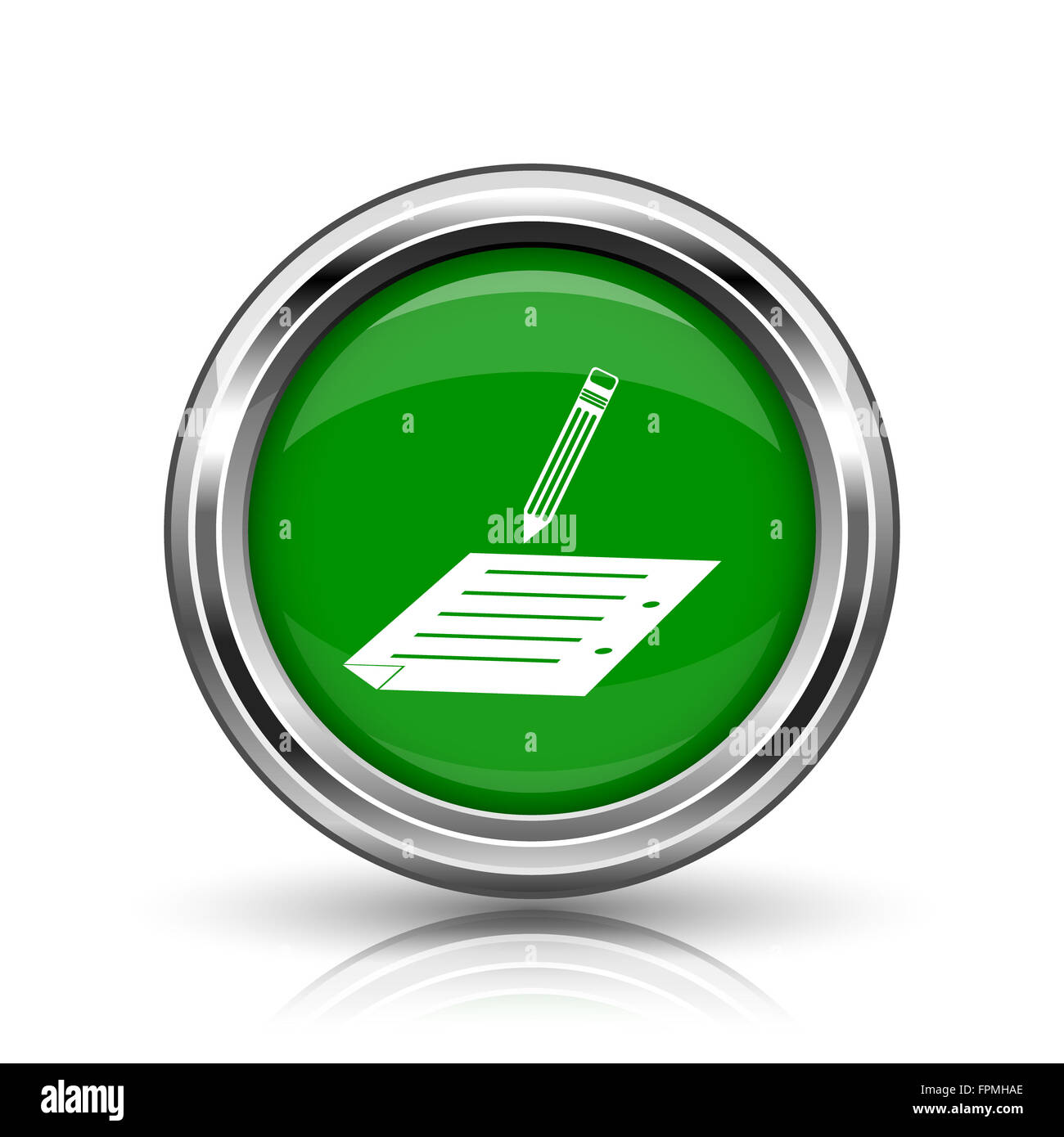 Subscribe icon. Metallic internet button on white background Stock ...