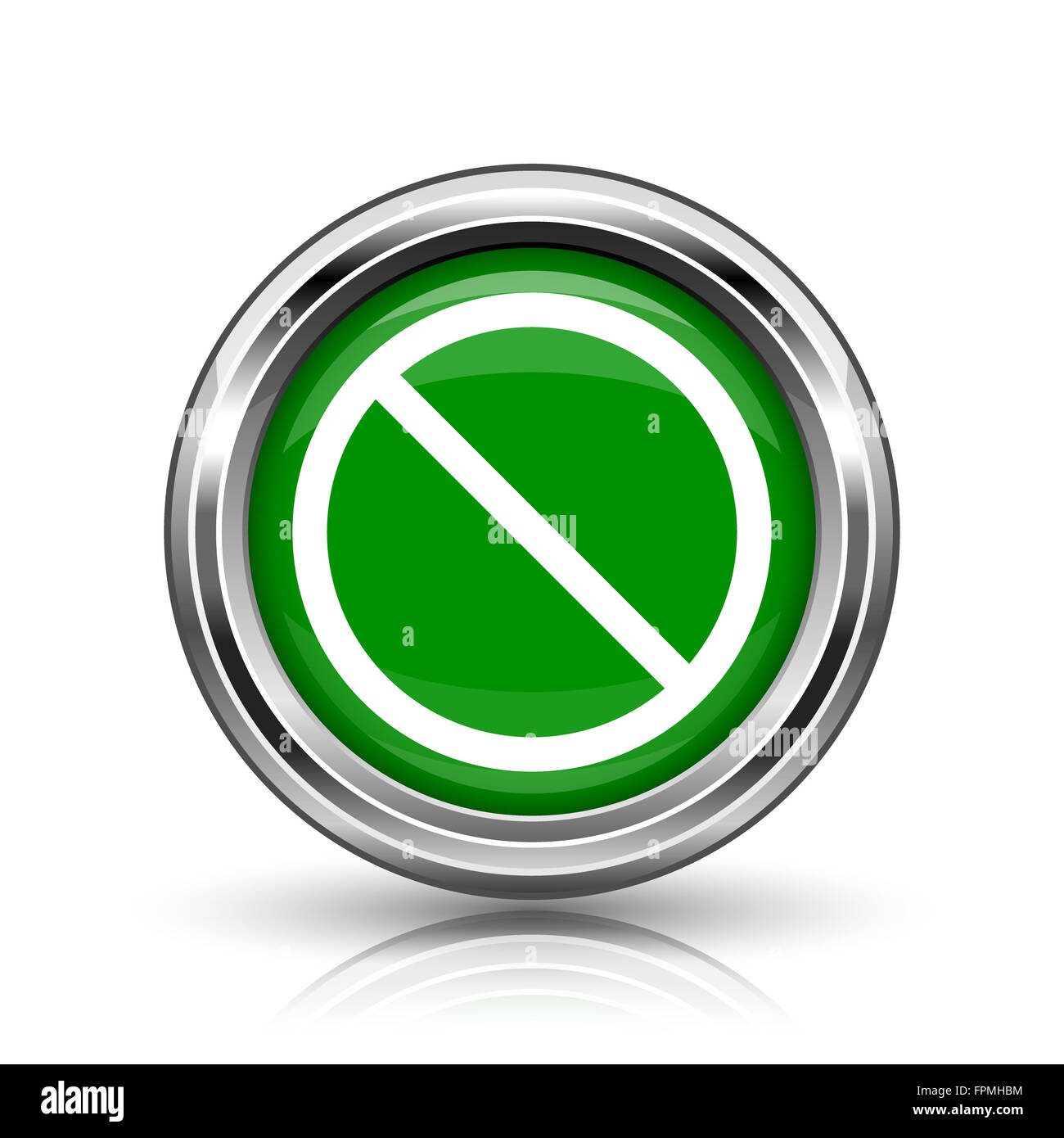 Forbidden icon. Metallic internet button on white background Stock ...