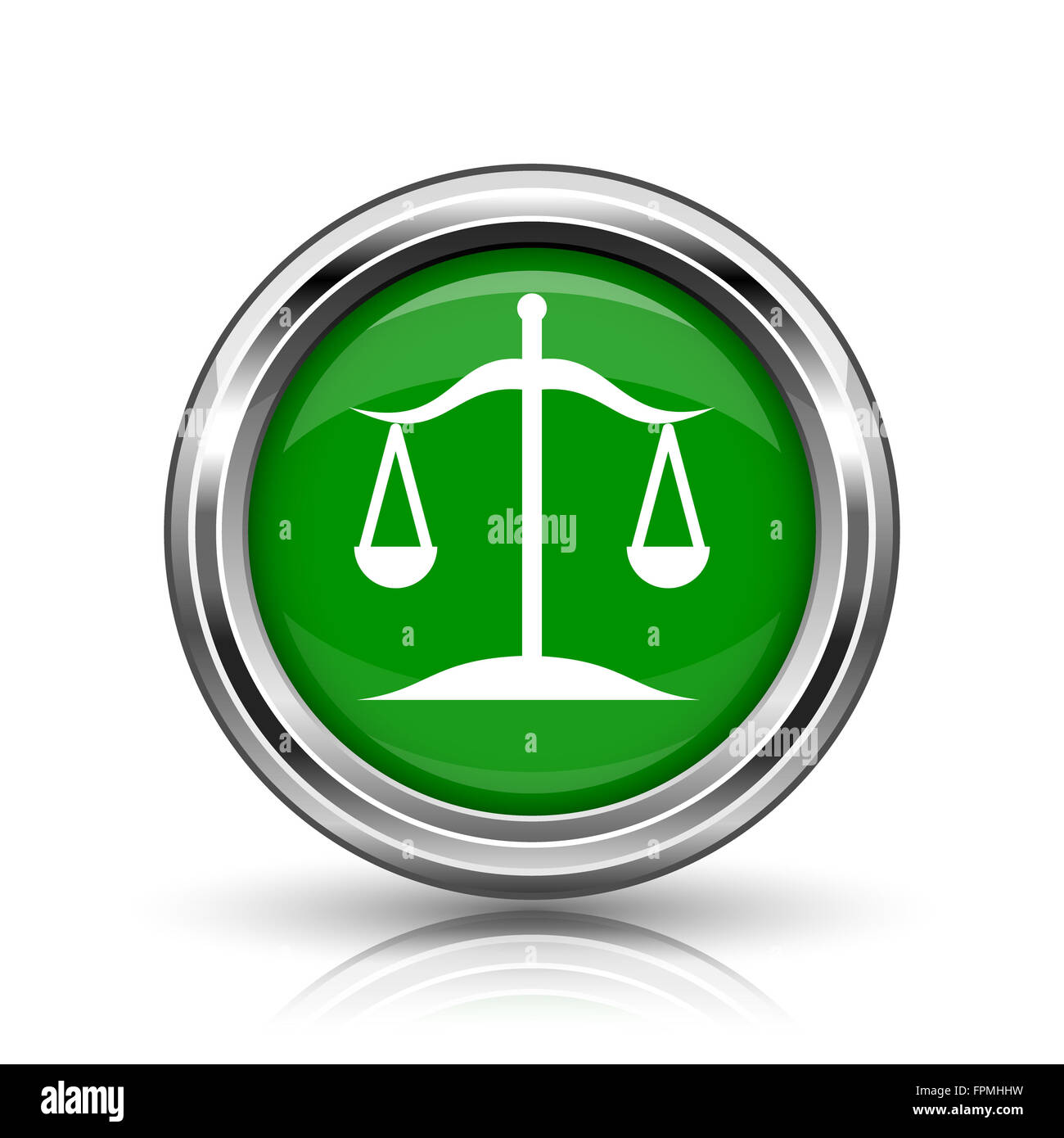 Balance icon. Metallic internet button on white background Stock Photo ...
