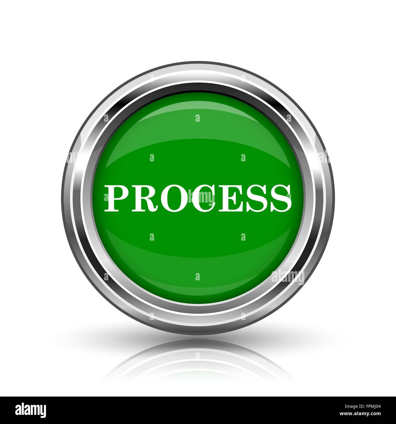 Process icon. Metallic internet button on white background Stock Photo ...