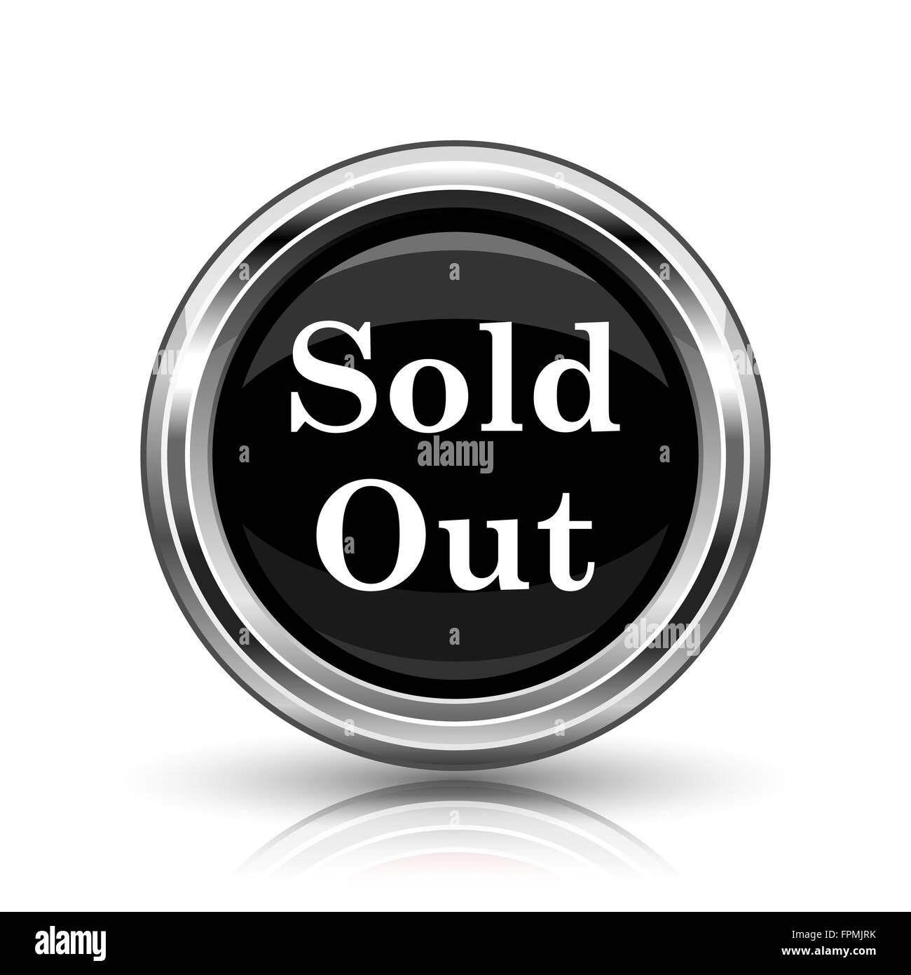 Sold out icon. Metallic internet button on white background Stock Photo ...