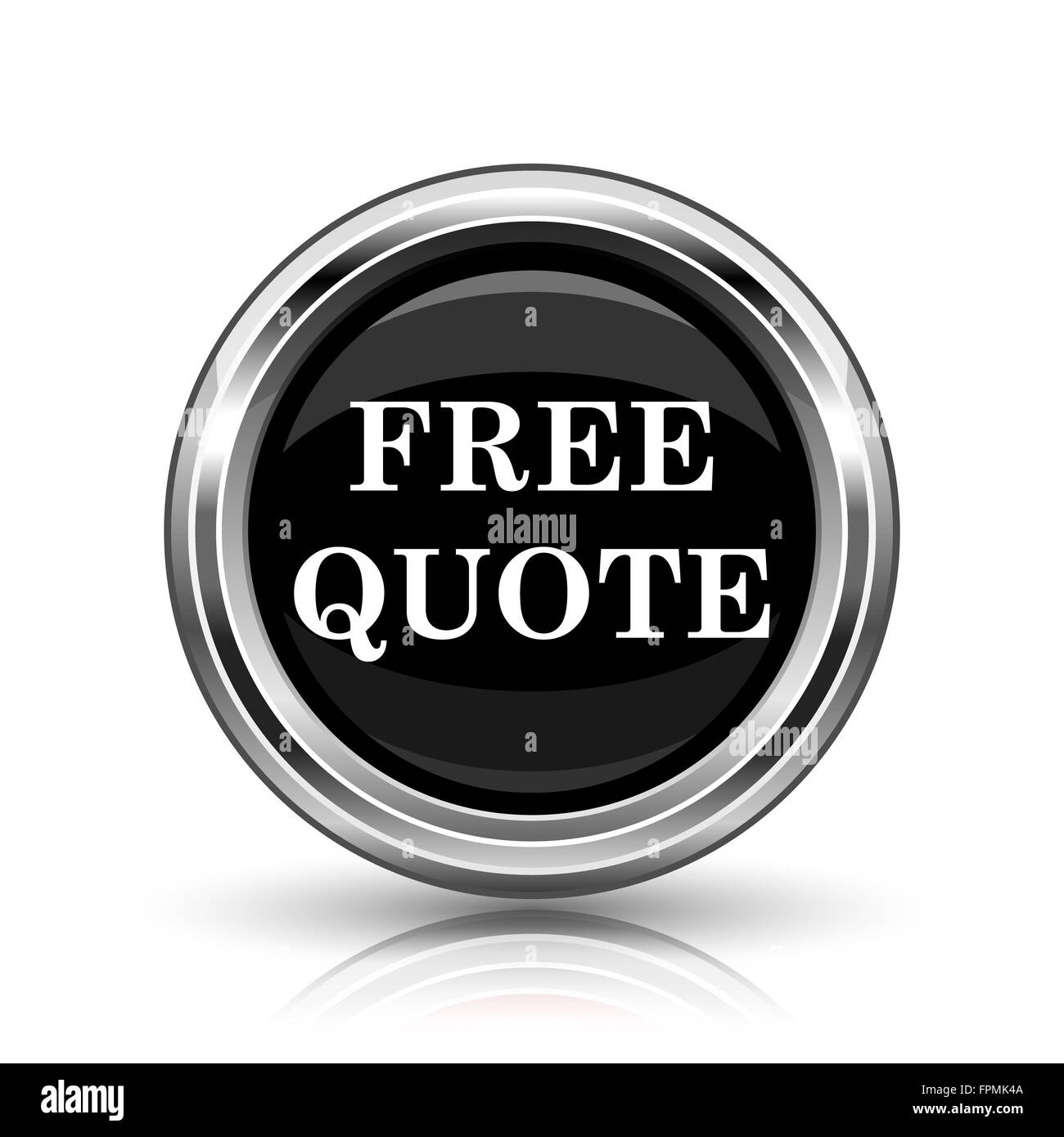 Free quote icon. Metallic internet button on white background Stock ...
