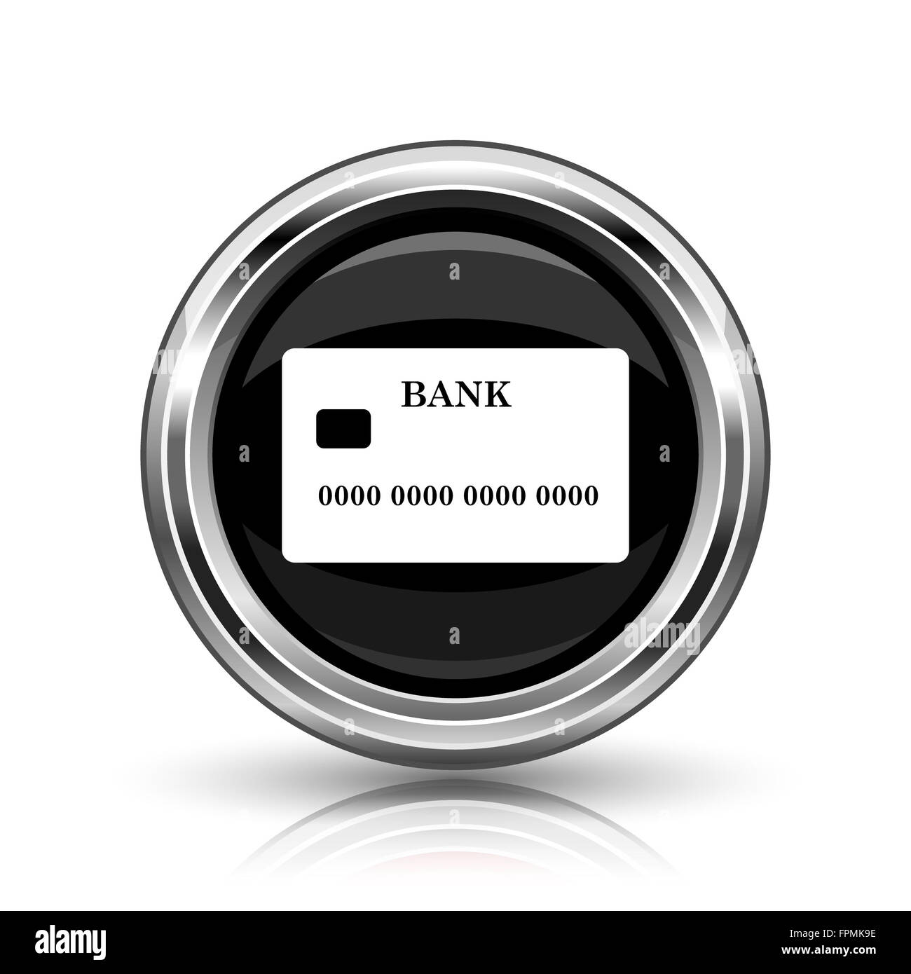 Card icon. Metallic internet button on white background Stock Photo - Alamy