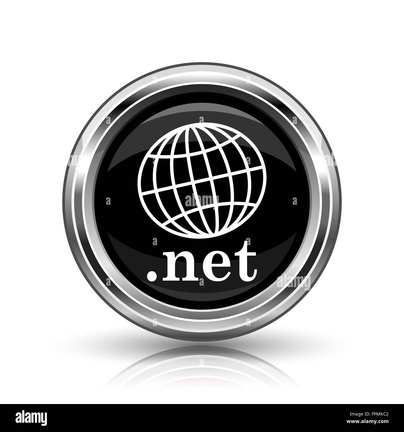 .net icon. Metallic internet button on white background Stock Photo - Alamy