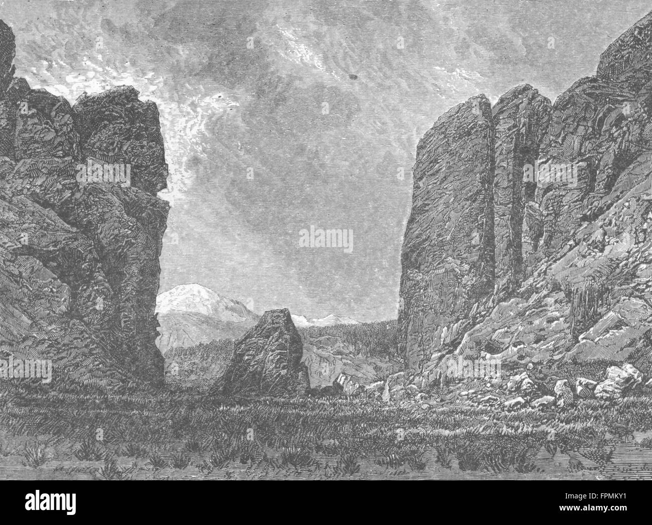 MEXICO: A Canon, antique print 1880 Stock Photo