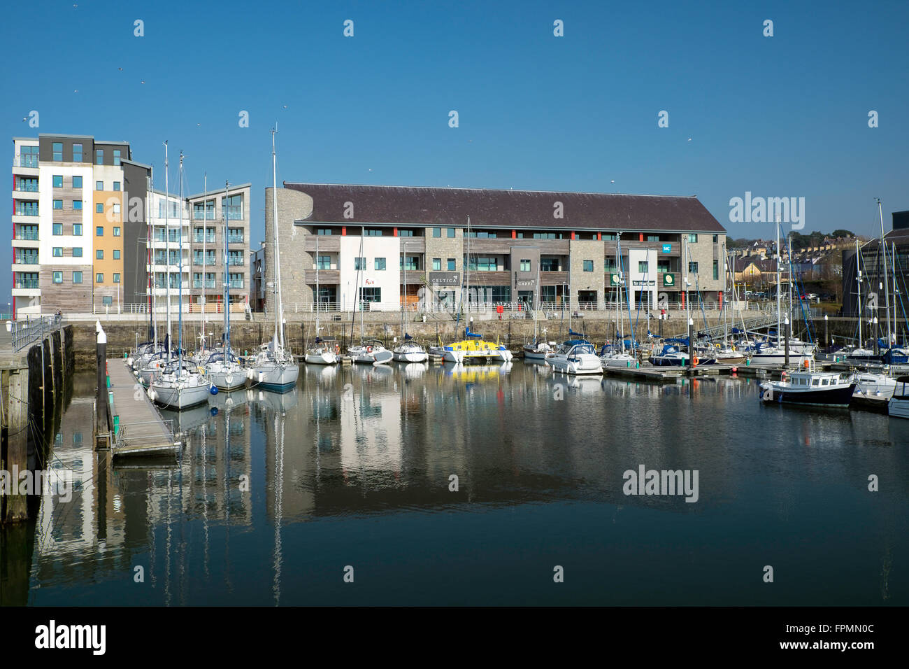 Victoria Dock Caernarfon Gwynedd North Wales Uk. boats, sailing Stock