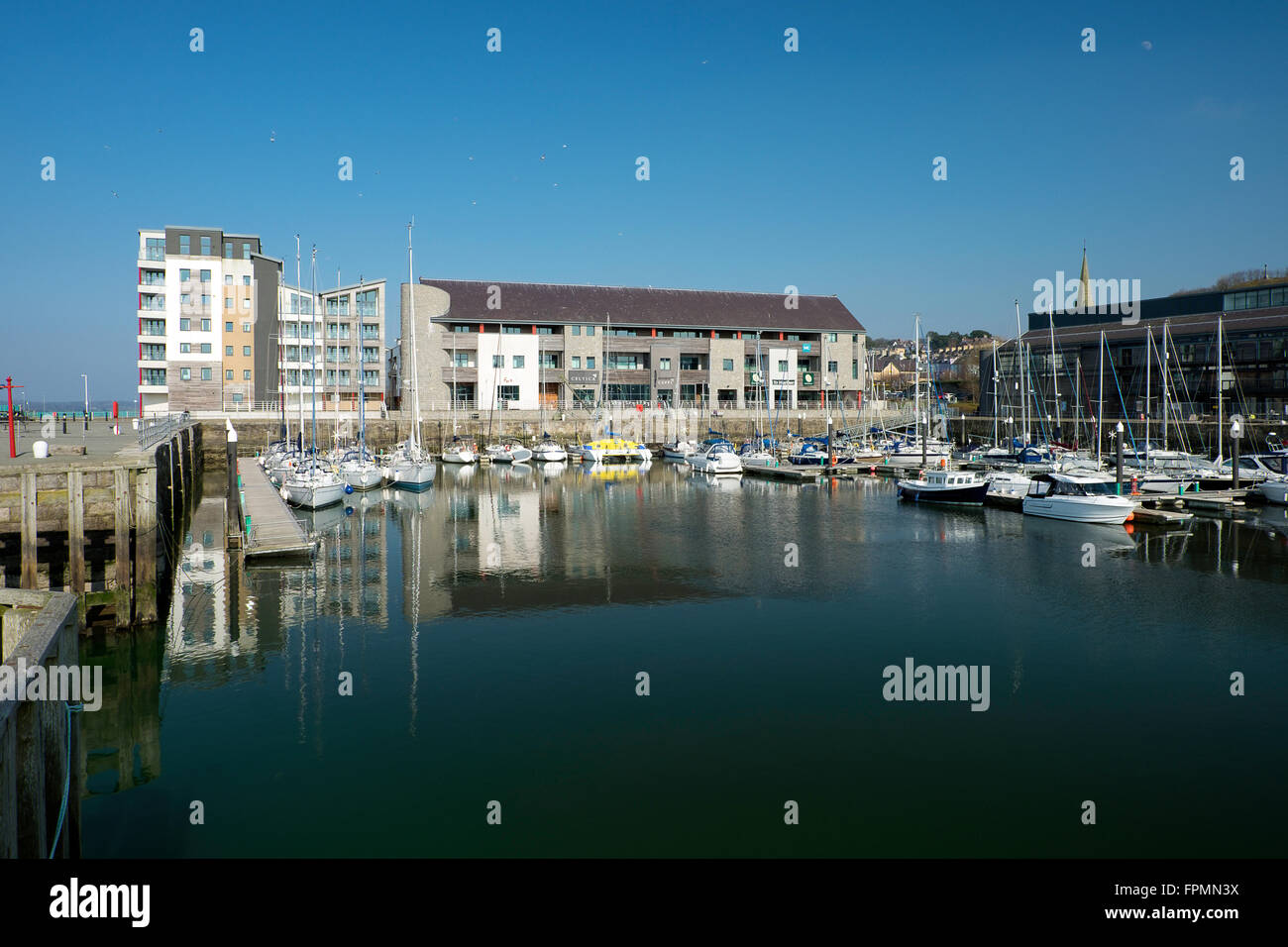 Victoria Dock Caernarfon Gwynedd North Wales Uk. boats, sailing Stock