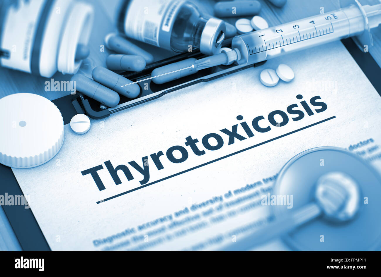 Thyrotoxicosis. Medical Concept. Stock Photo