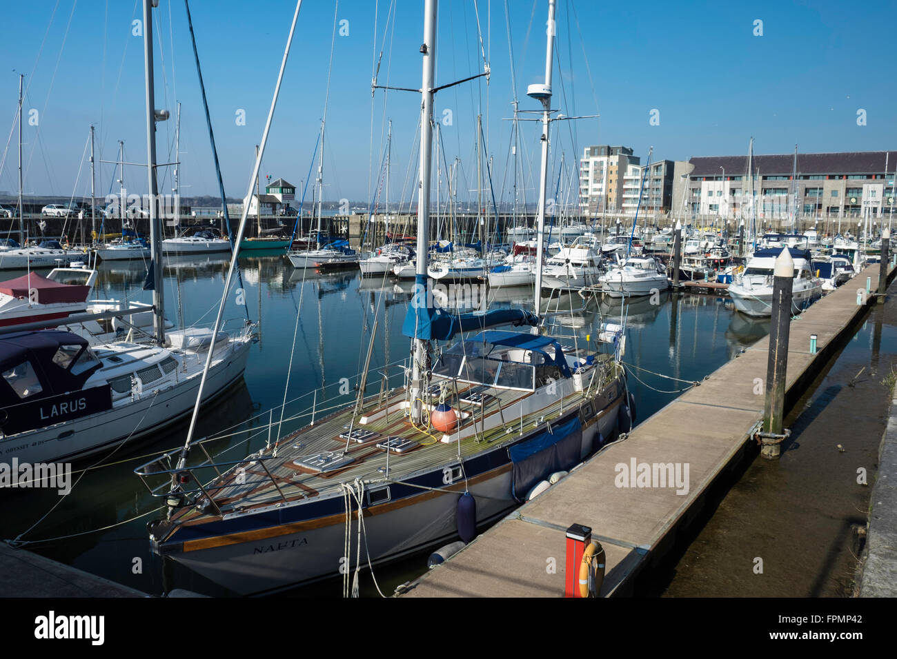 Victoria Dock Caernarfon Gwynedd North Wales Uk. boats, sailing Stock