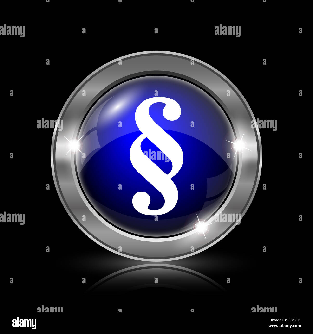 Paragraph icon. Metallic internet button on black background Stock ...