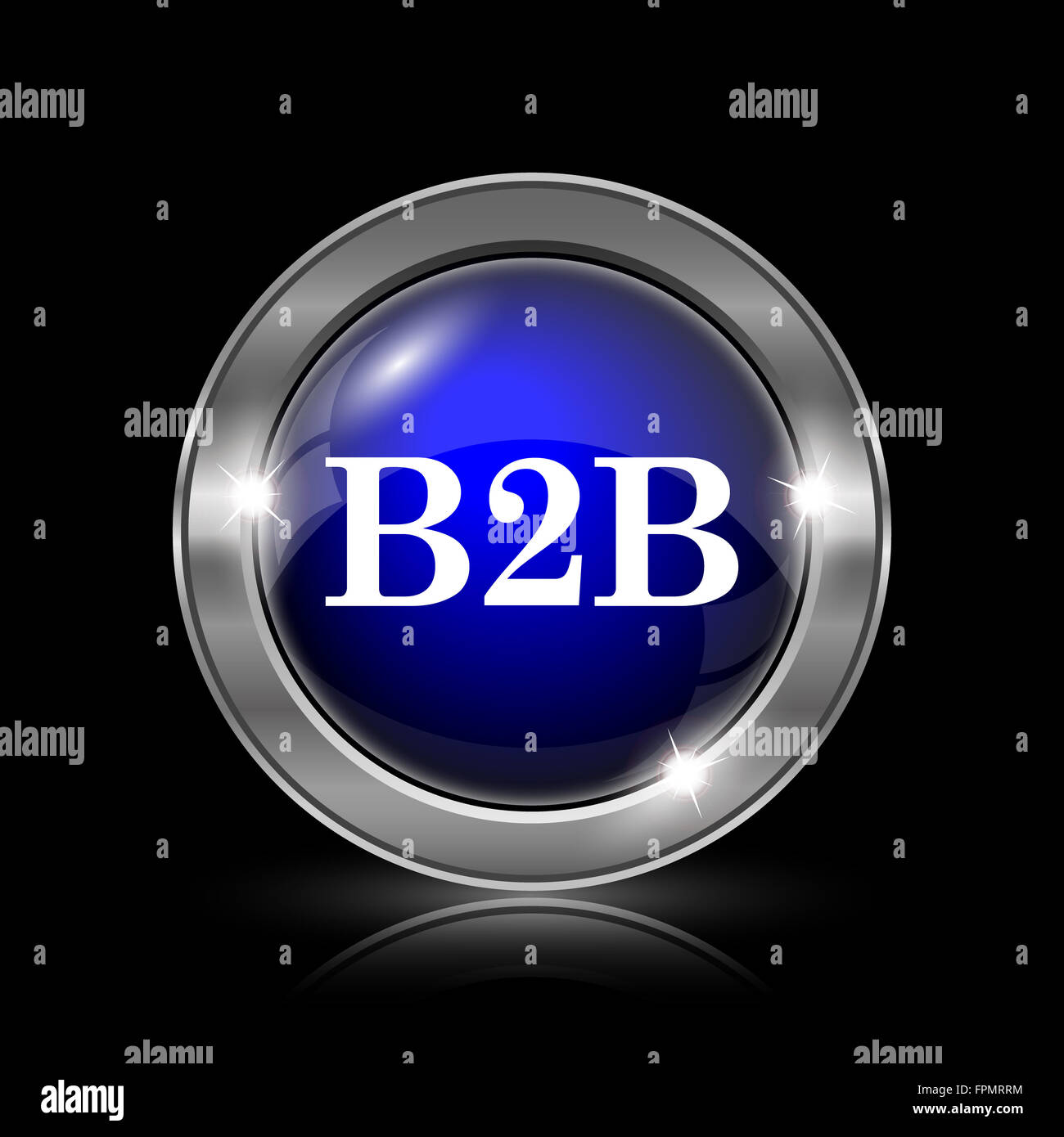 B2B icon. Metallic internet button on black background Stock Photo - Alamy