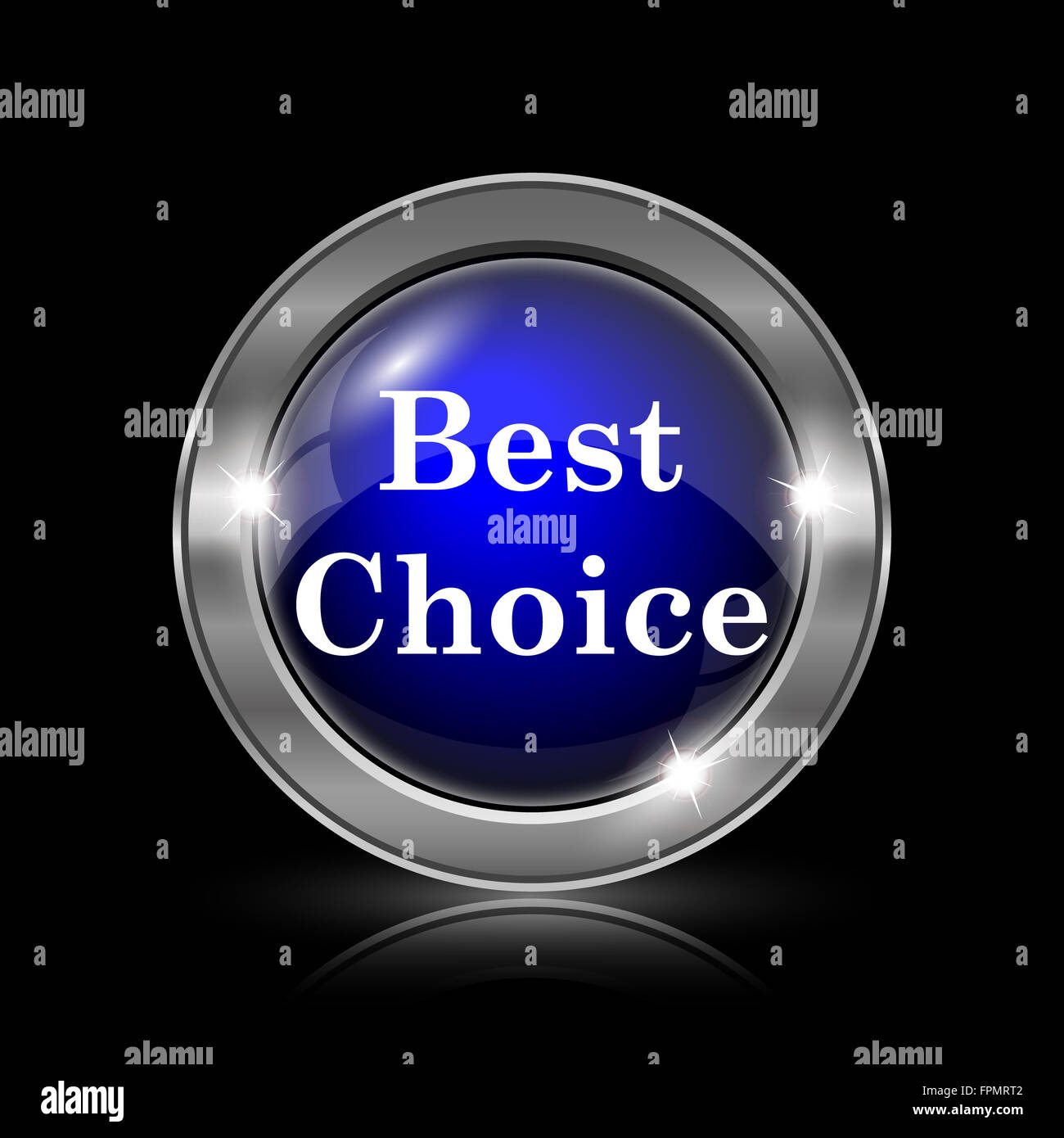 Best choice icon. Metallic internet button on black background Stock ...