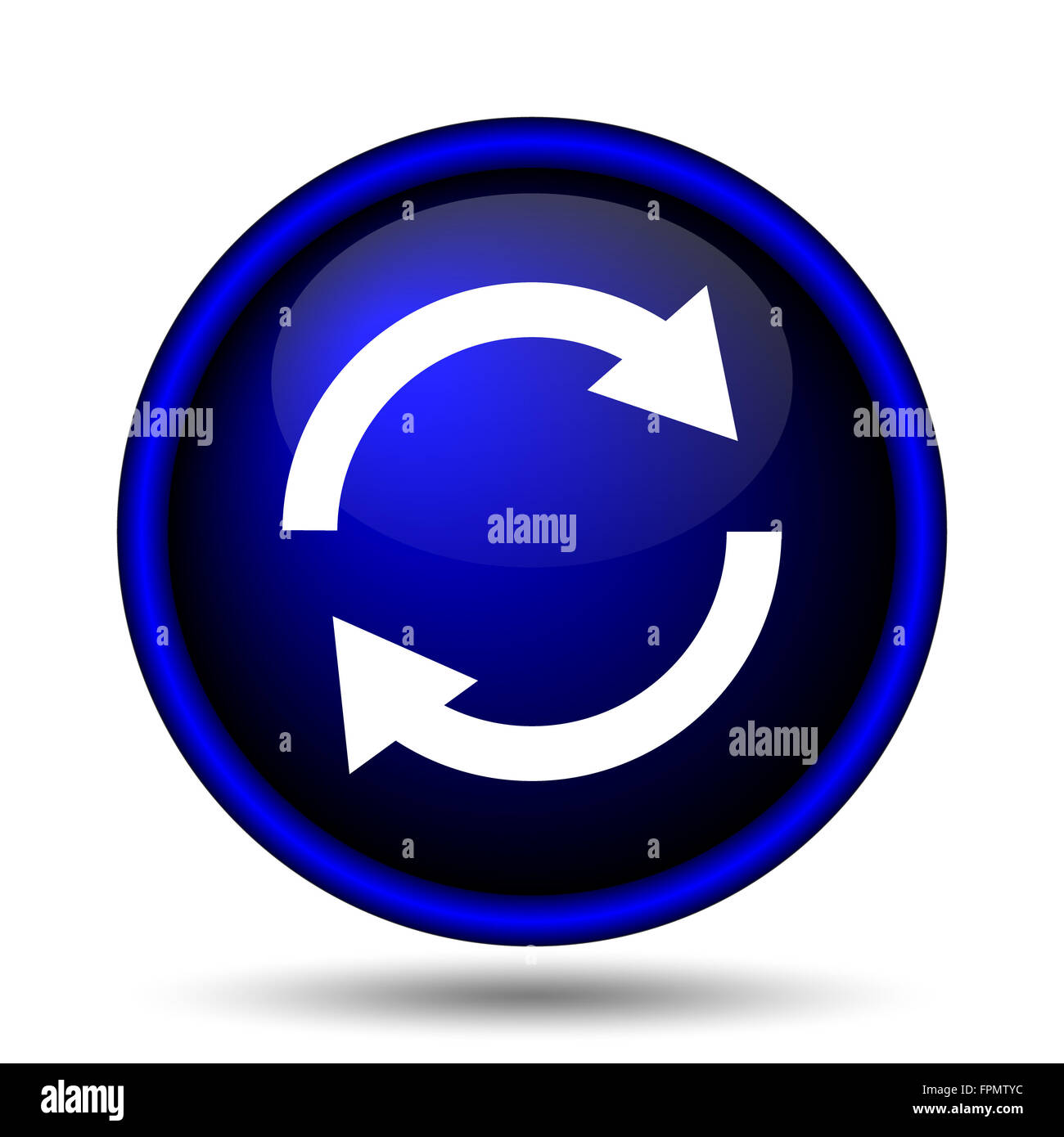 Reload two arrows icon. Internet button on white background Stock Photo ...