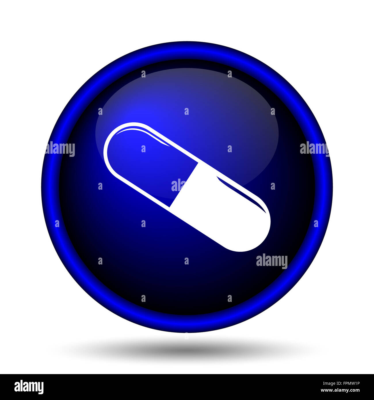 Pill icon. Internet button on white background Stock Photo - Alamy